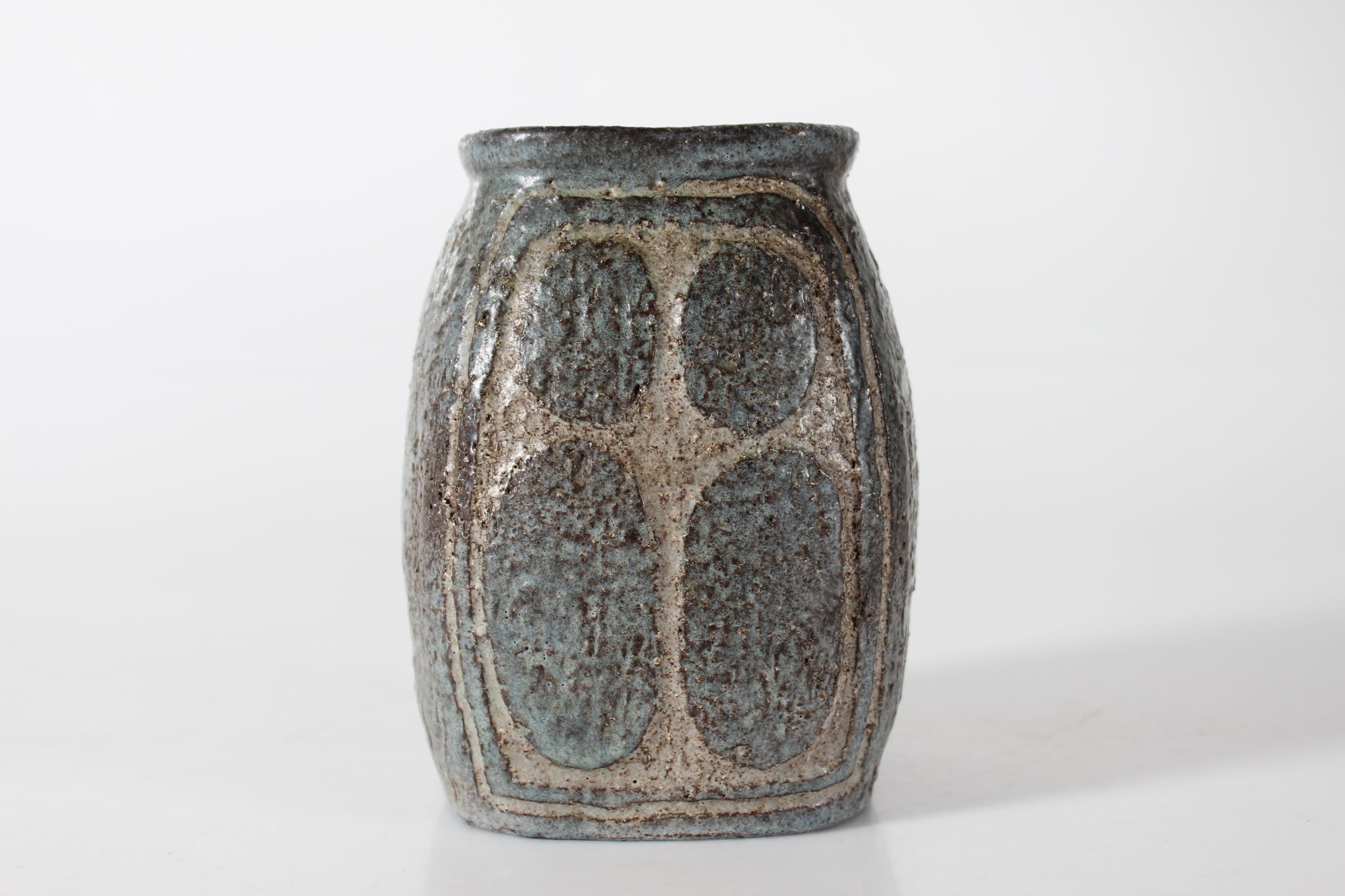 Unic Rustic Vase by Danish Sejer Ceramic Studio Decorative Brutalist Style 1970s In Good Condition For Sale In Silkeborg, Silkeborg