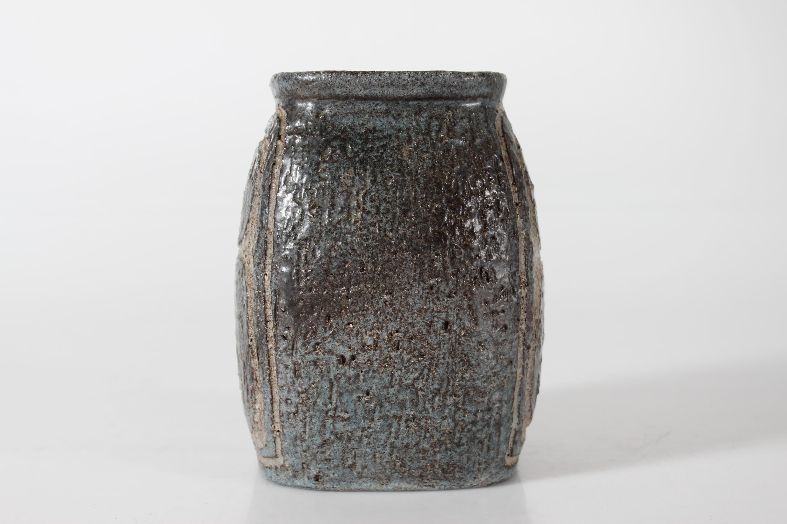 20th Century Unic Rustic Vase by Danish Sejer Ceramic Studio Decorative Brutalist Style 1970s For Sale