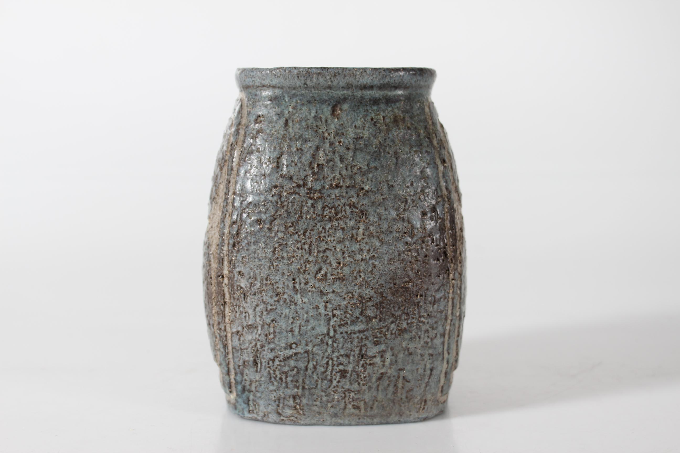 Unic Rustic Vase by Danish Sejer Ceramic Studio Decorative Brutalist Style 1970s For Sale 1