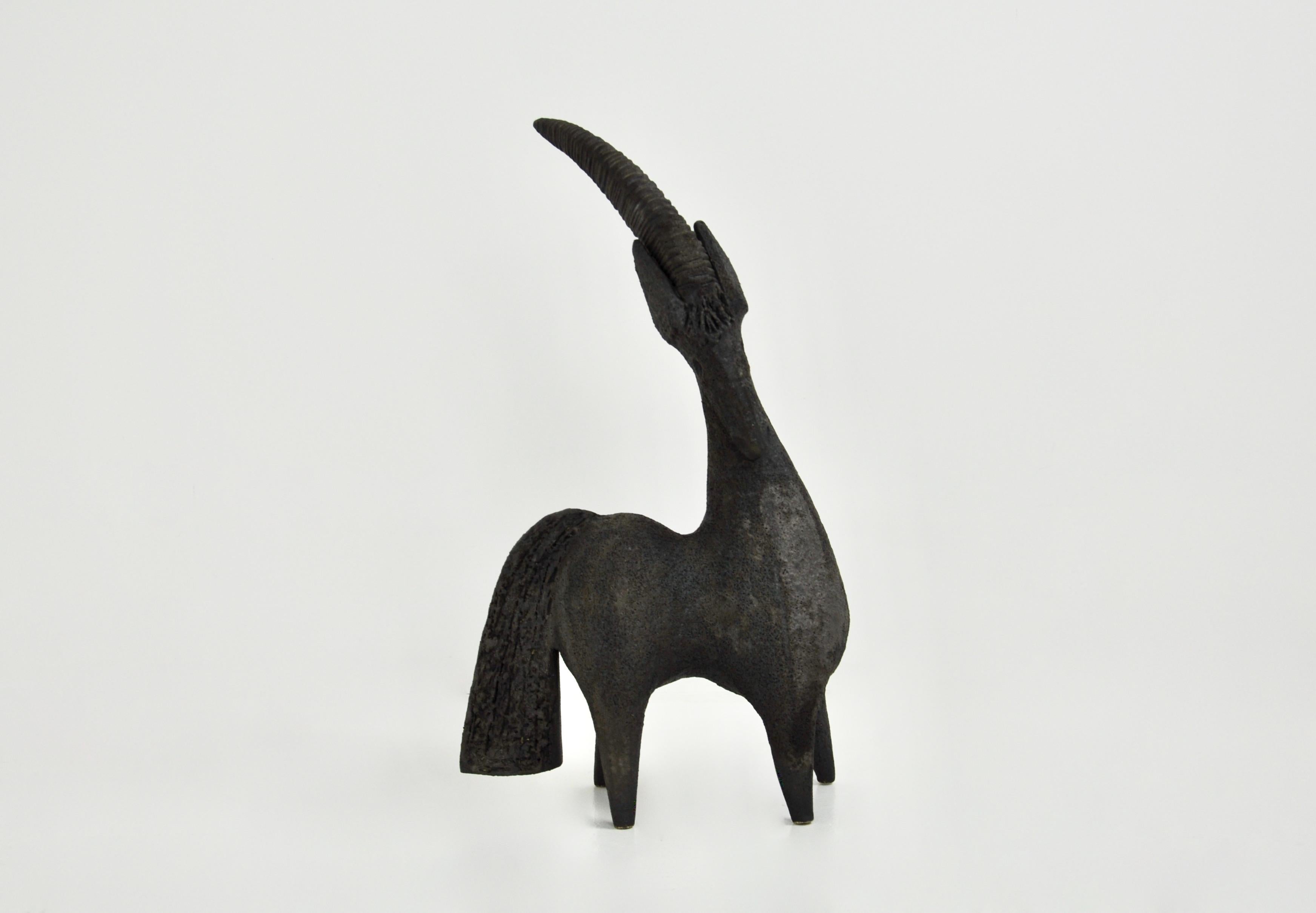 Ceramic in the shape of a unicorn by Dominique Pouchain.