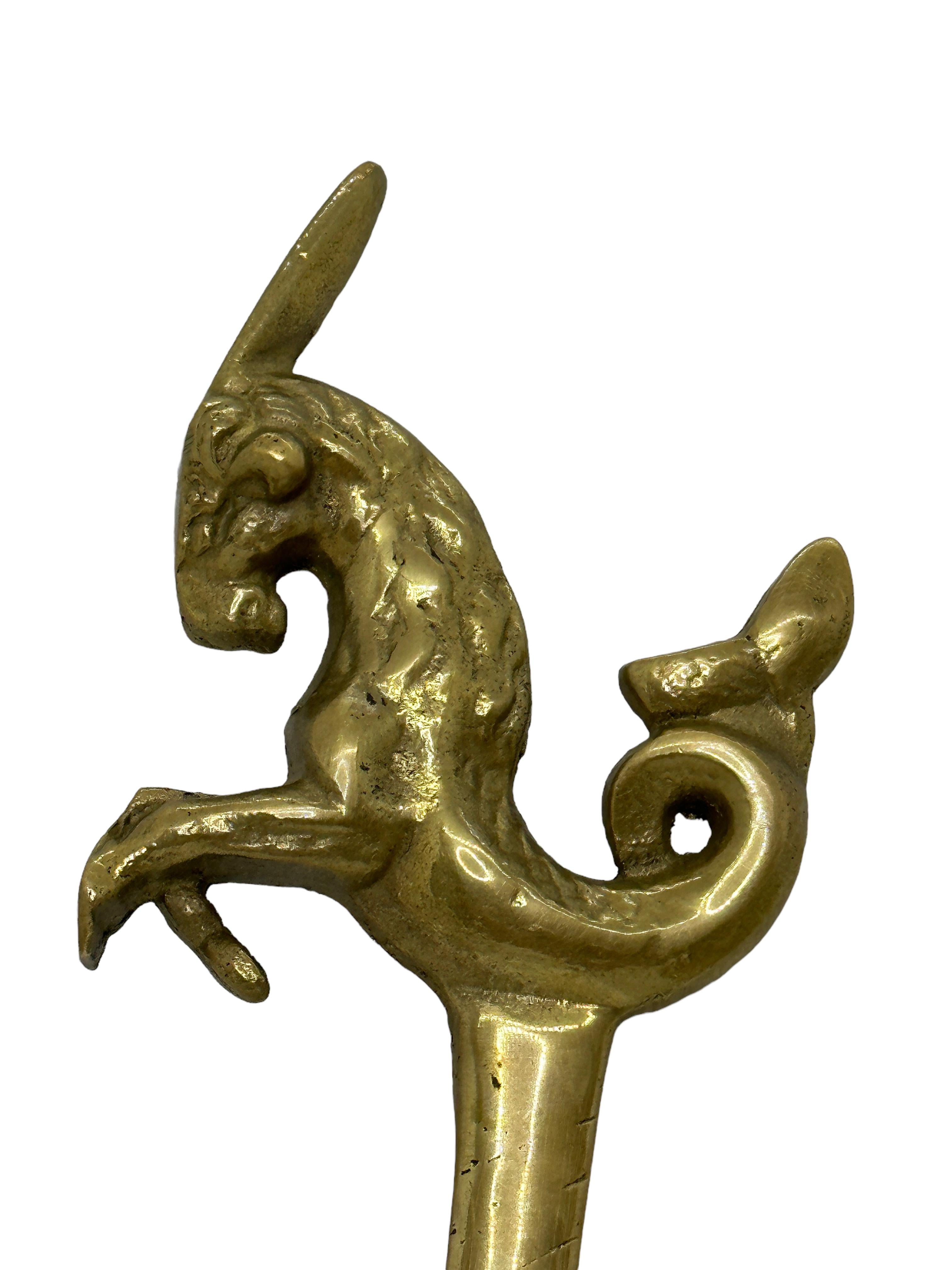 Mid-20th Century Unicorn Mythical Creature Vienna Bronze Letter Opener, Antique Austria 1960s For Sale