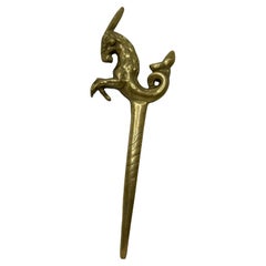 Unicorn Mythical Creature Vienna Bronze Letter Opener, Retro Austria 1960s