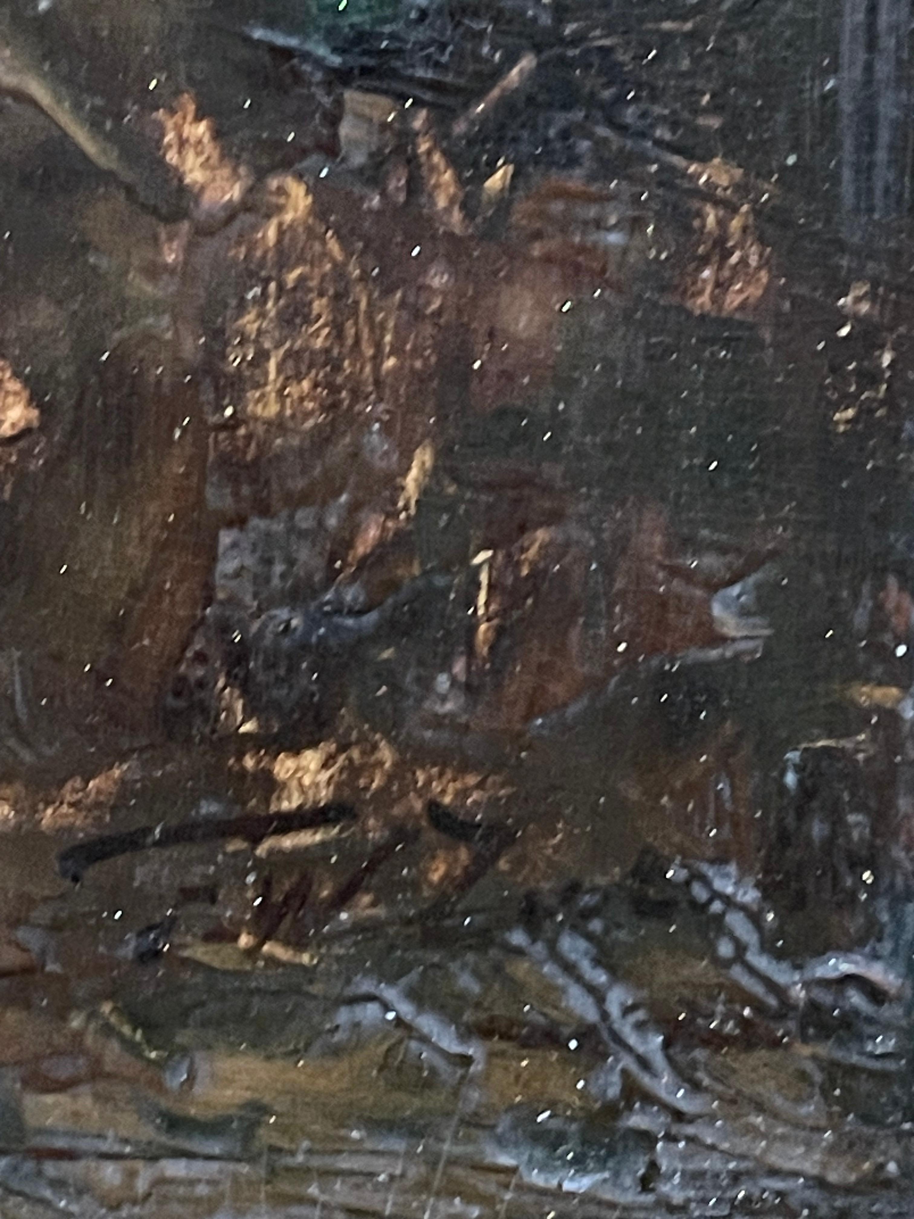 Pittura ad olio antica - Scena di genere rustico
Artista: Non identificato
Periodo: XIX secolo (attribuito)
Medium: Olio su pannello
Dimensioni: Incorniciato: 44 x 38 cm  Opera d'arte: 27 x 20 cm
Stile: Realismo accademico / Romanticismo / Pittura