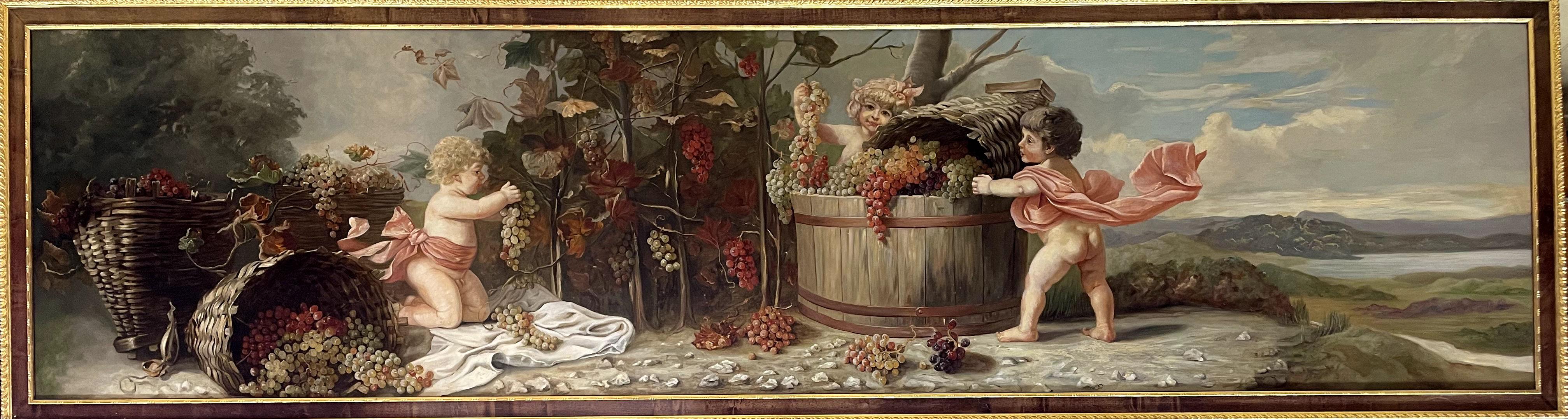  Unidentified Artist XIX Century Landscape Painting – "Allegorische Bacchus-Szene"