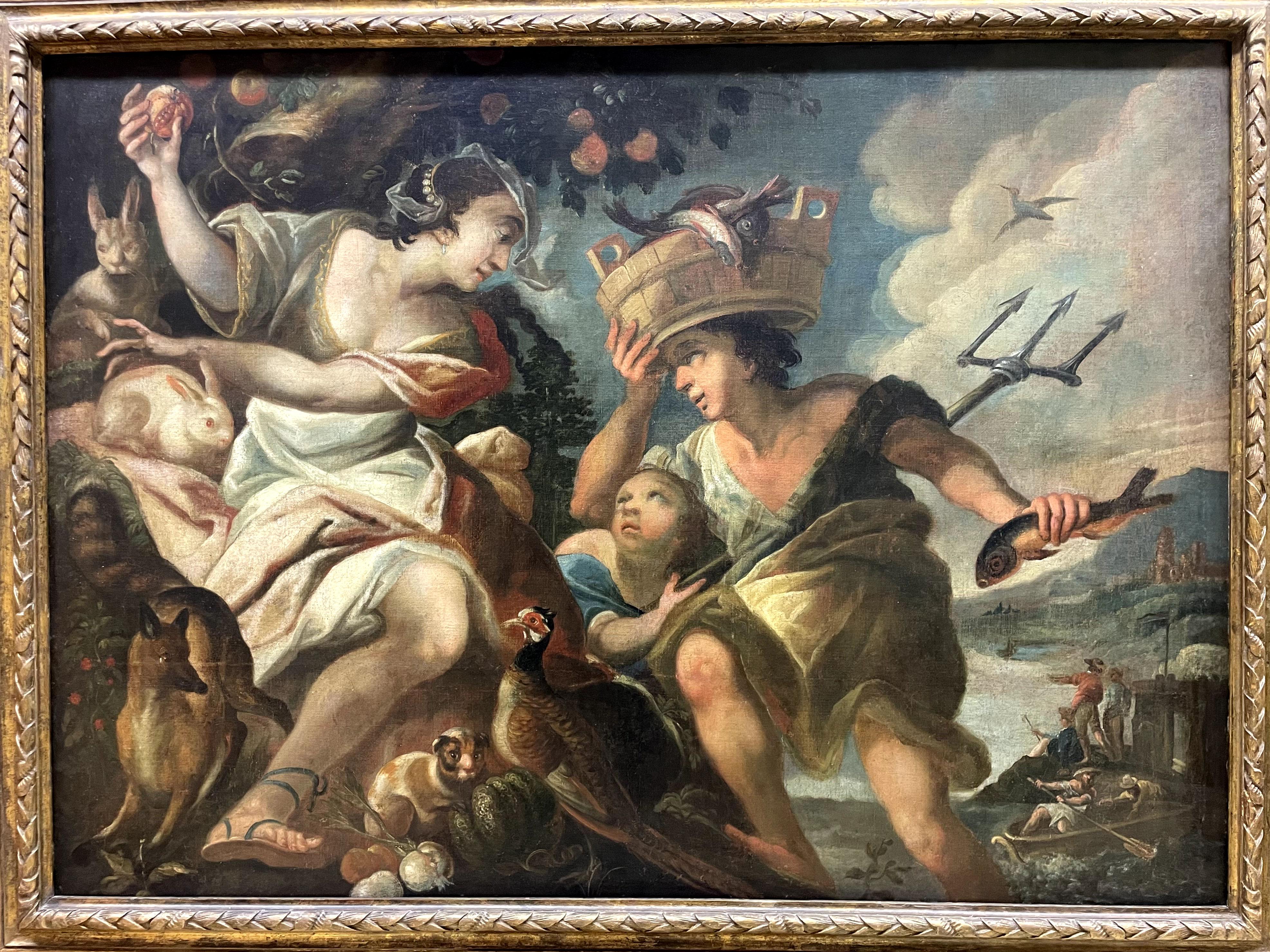 Unidentified Artist XVIII Century Figurative Painting – "Überfluss und Wohlstand"