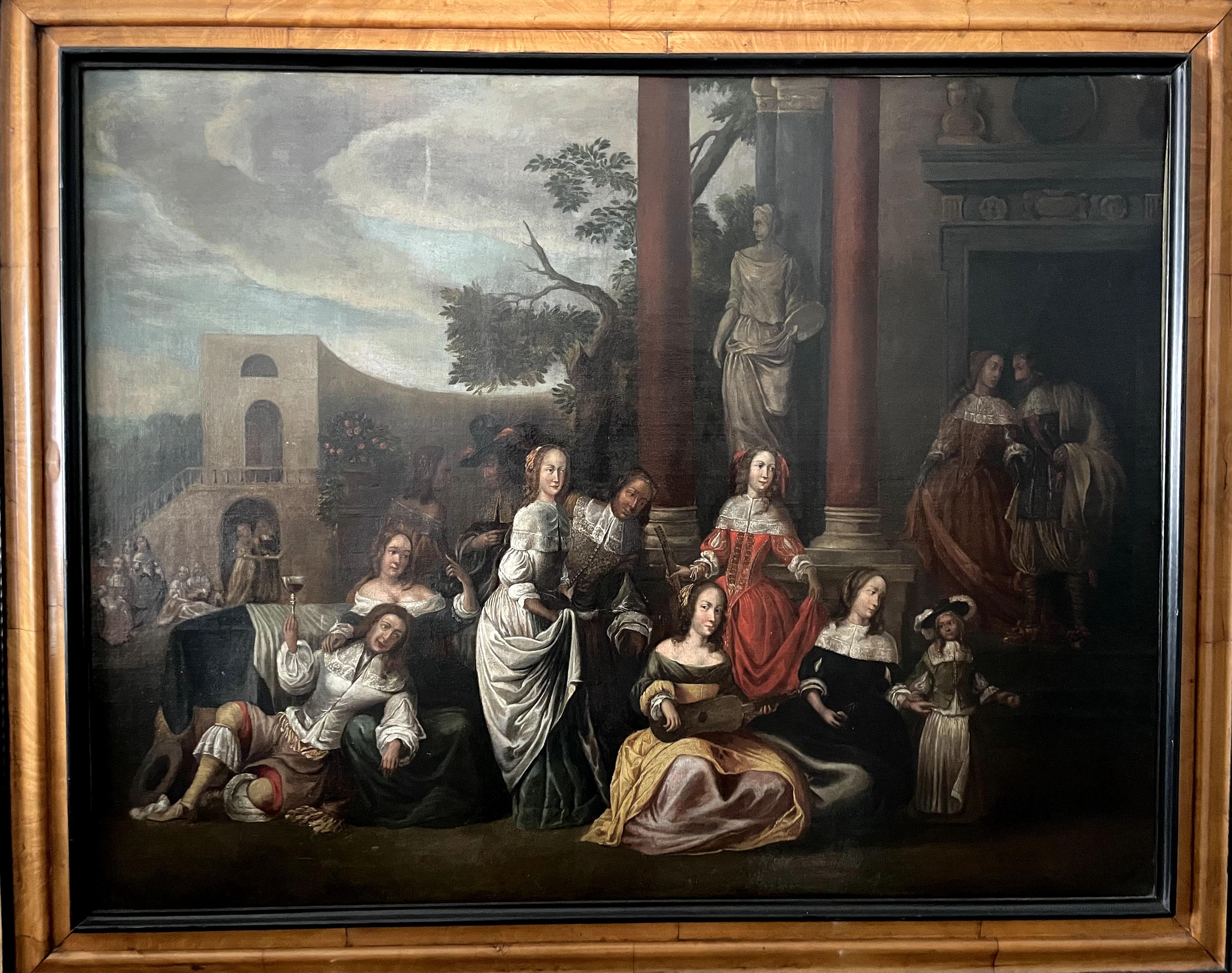 Figurative Painting di Unidentified Artist  XVIII Century - "Scena di genere"