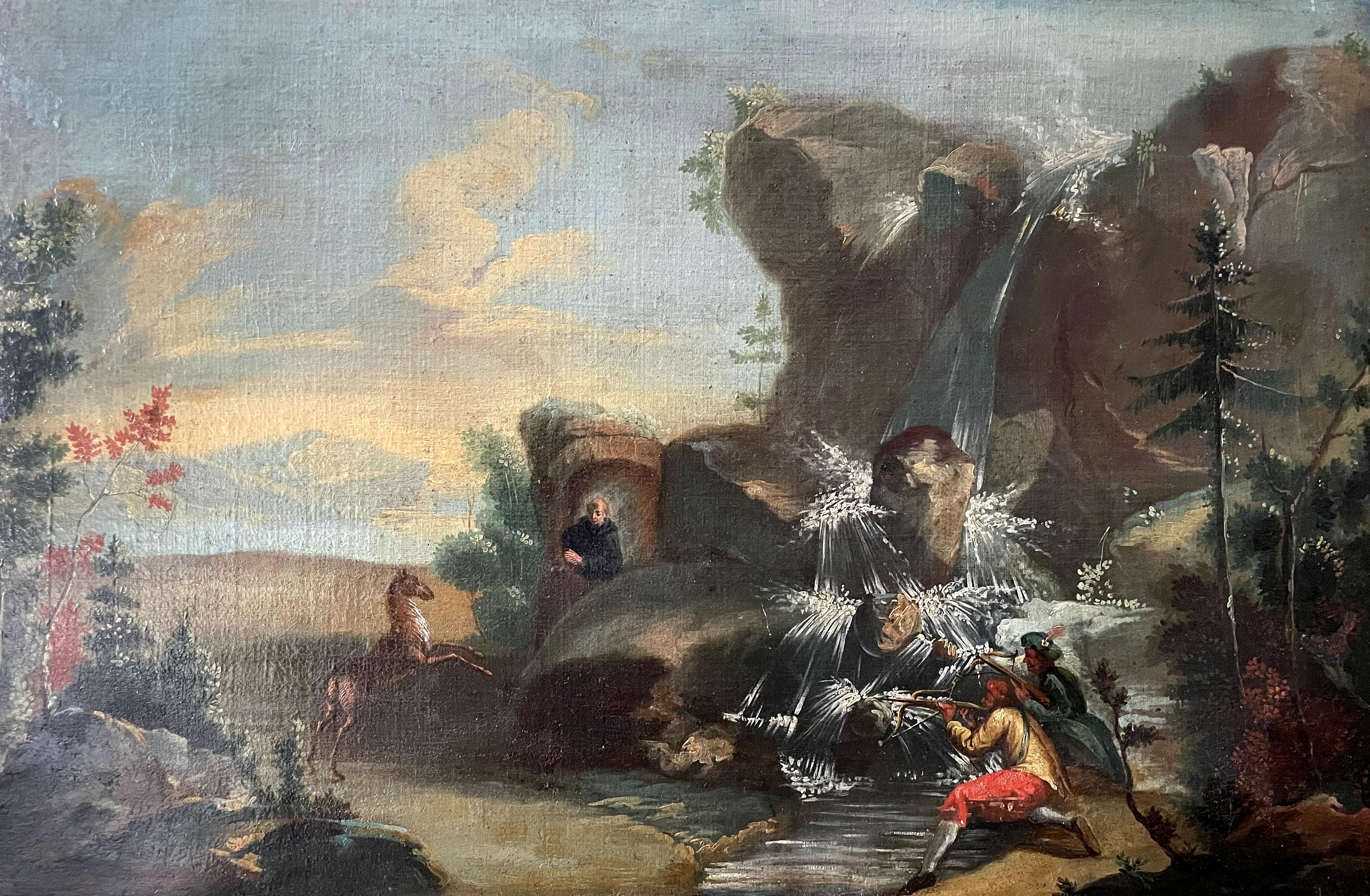 „Das Leben des Aegidius von St. Gilles.“ (Grau), Figurative Painting, von Unidentified Artist XVIII - XIX Century