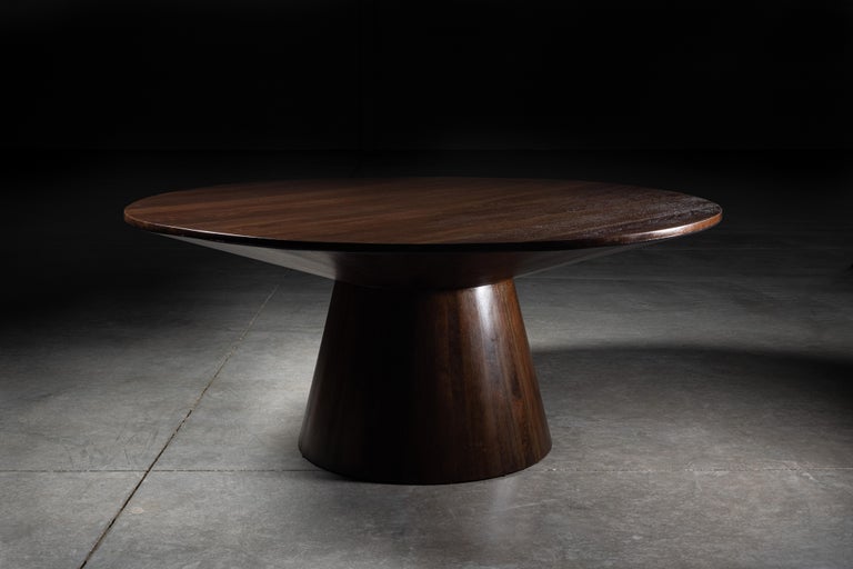 Unidentified Solid Walnut Finish Dining Table For Sale at 1stDibs