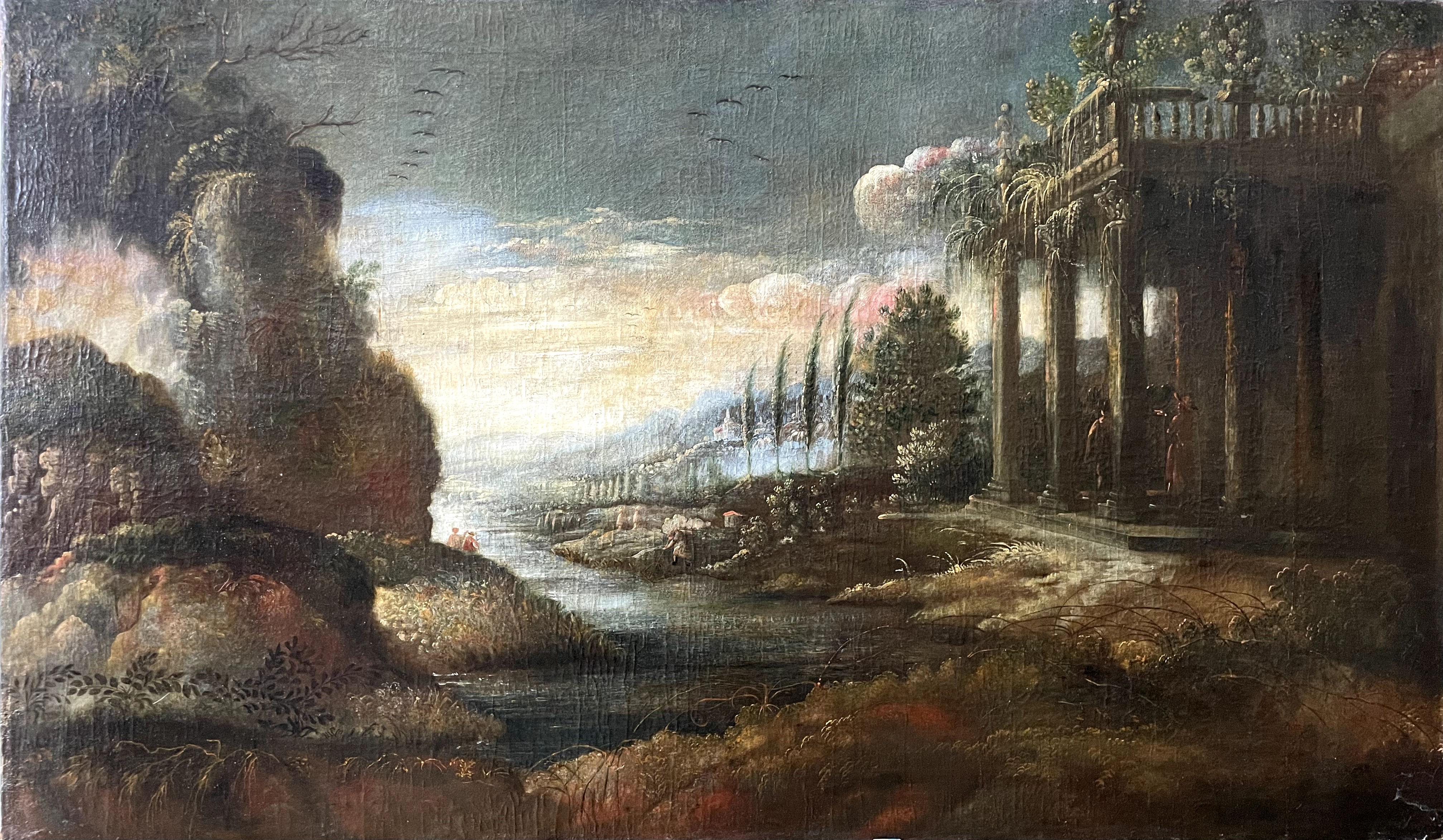 Landscape Painting de Unidentified - "Paisaje fantástico arciano"