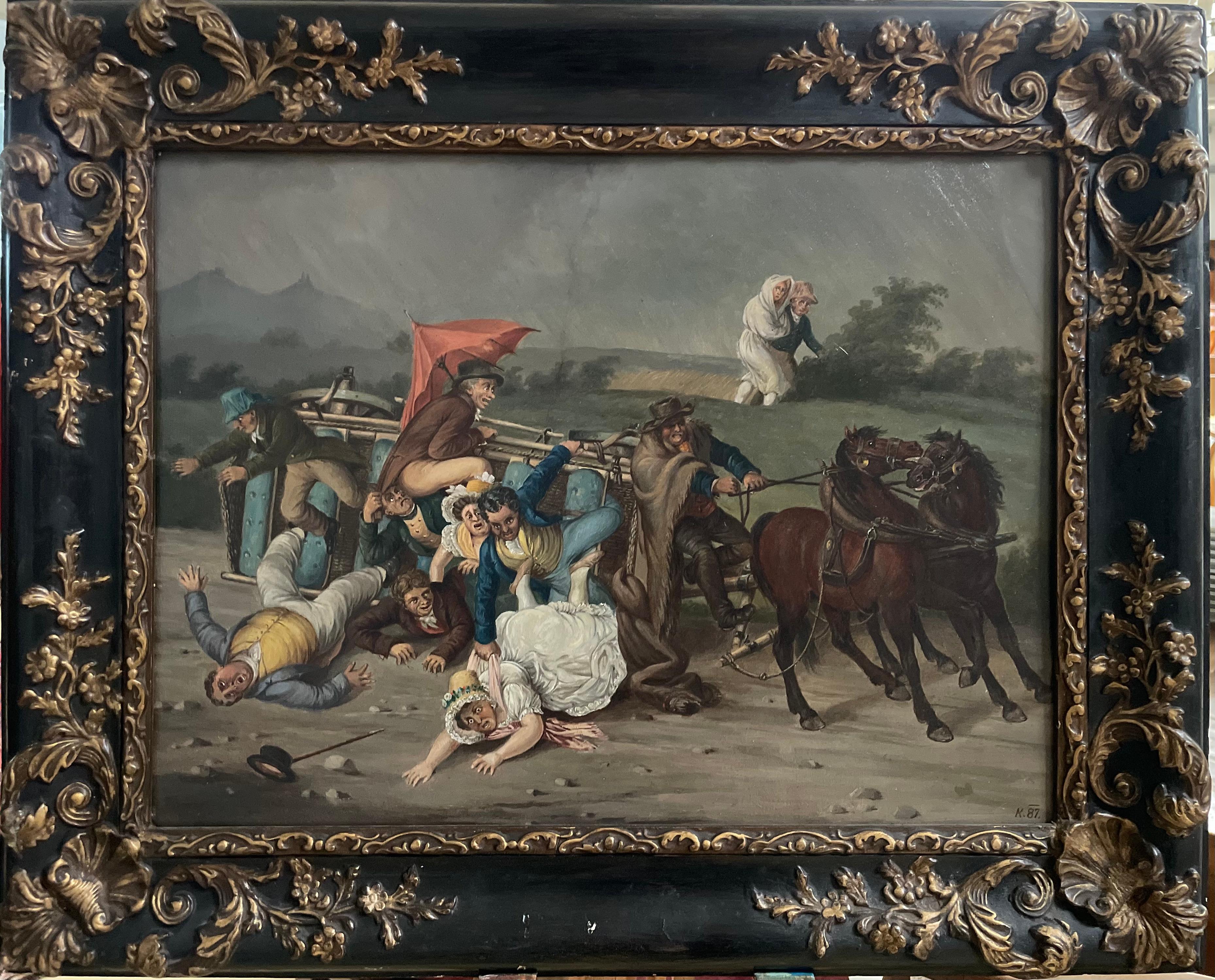 Figurative Painting Unidentified - "Scène de genre"