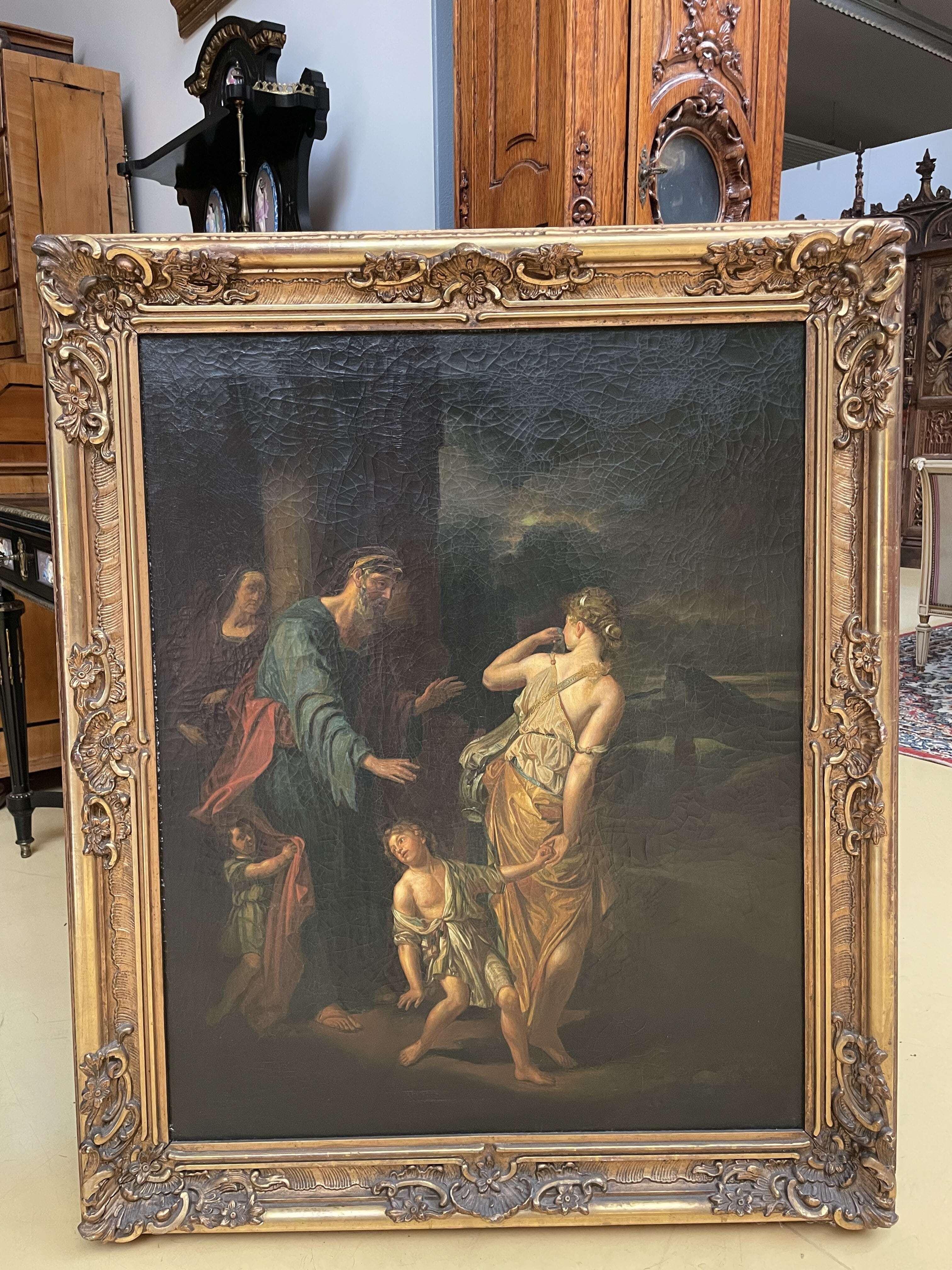 Scène biblique ou mythologique - Marron Figurative Painting par Unknown