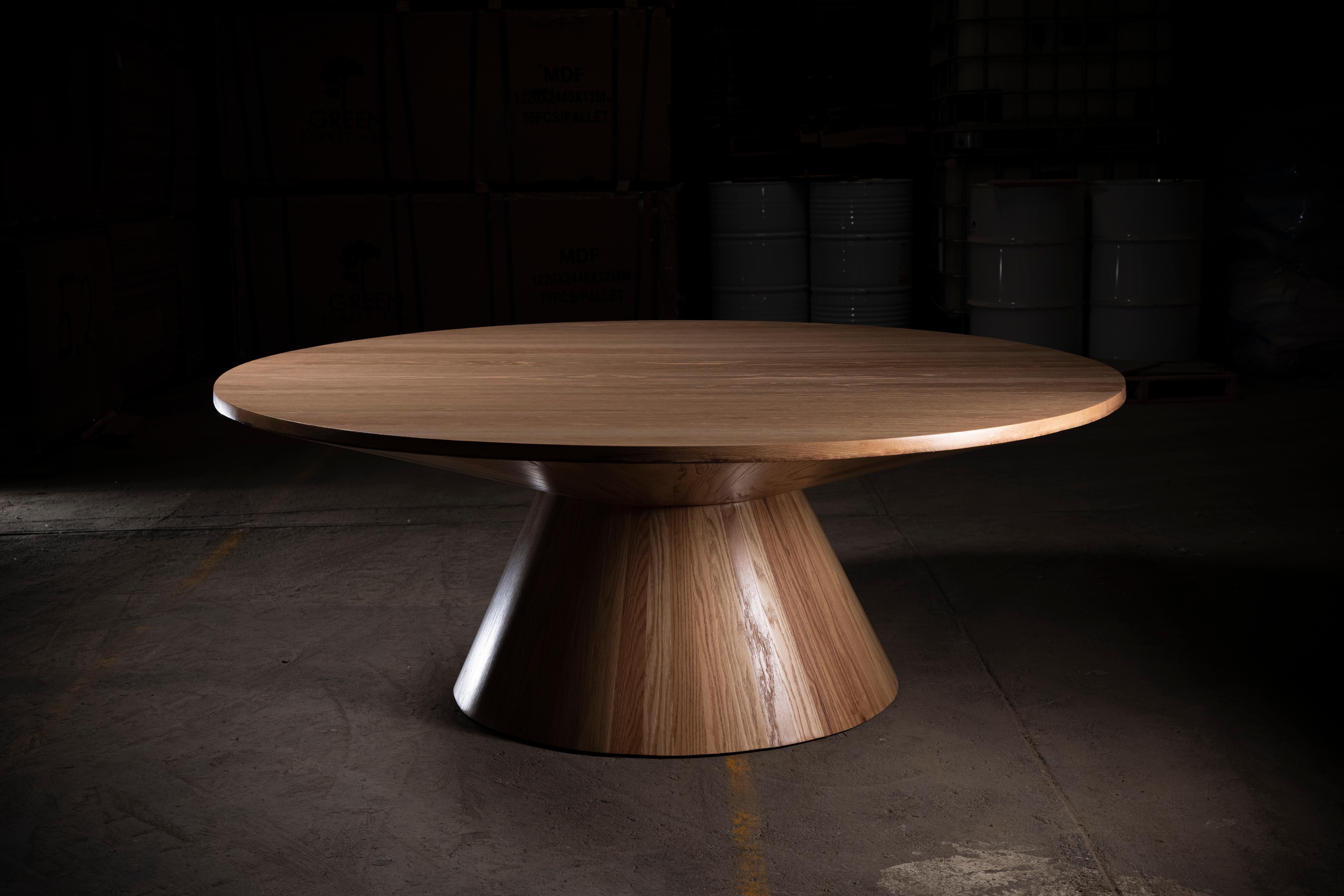 Unidentified Round Dining Table in Solid Red Oak by No Age Studio
Dimensions: Ø 183 x H 76.2 cm. 
Materials: Oak.

No Age Studio - Handcrafted Furniture

Every piece we create is made to order, crafted with care and precision to meet your specific