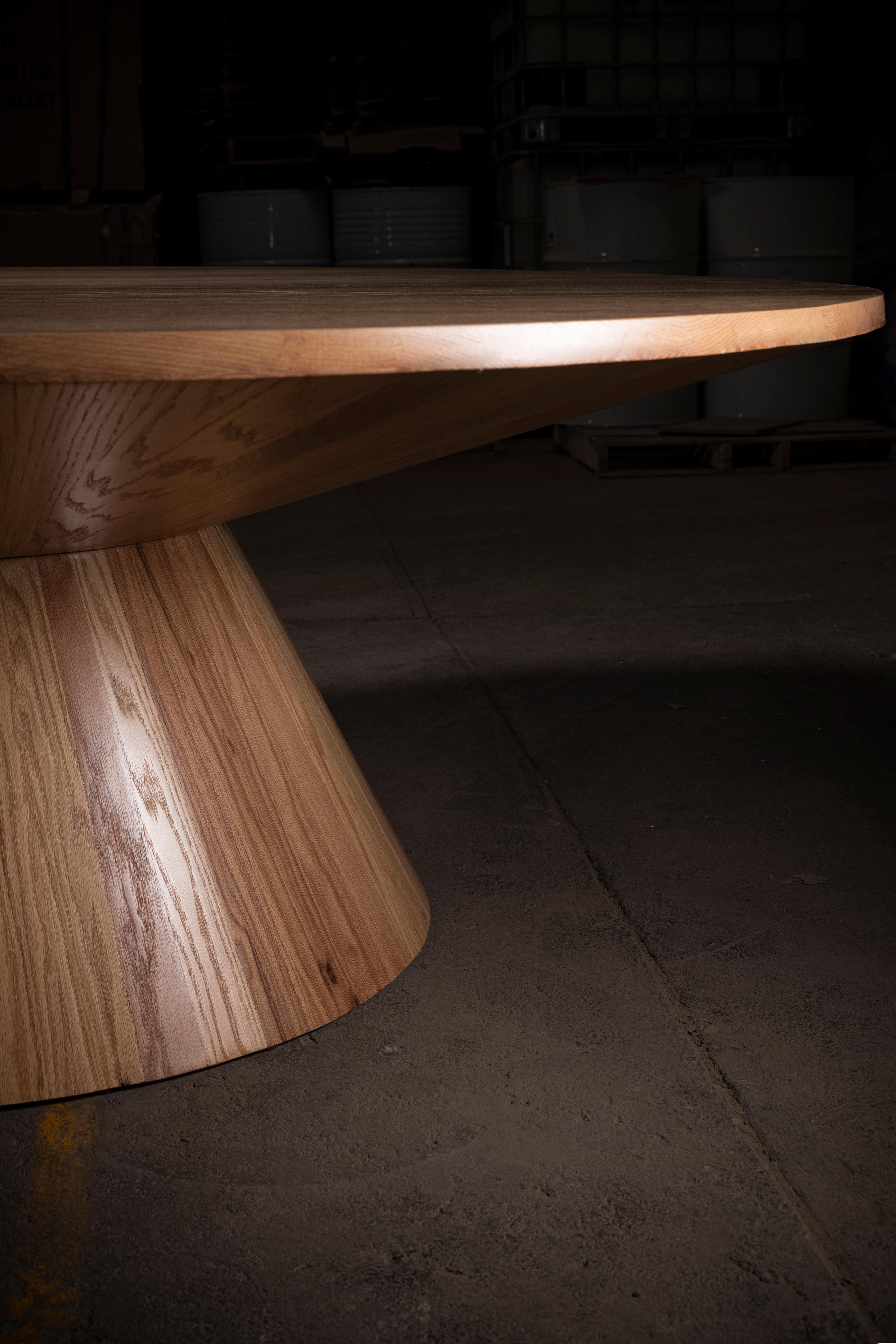 Modern Unidentified Round Dining Table in Solid Red Oak by No Age Studio For Sale