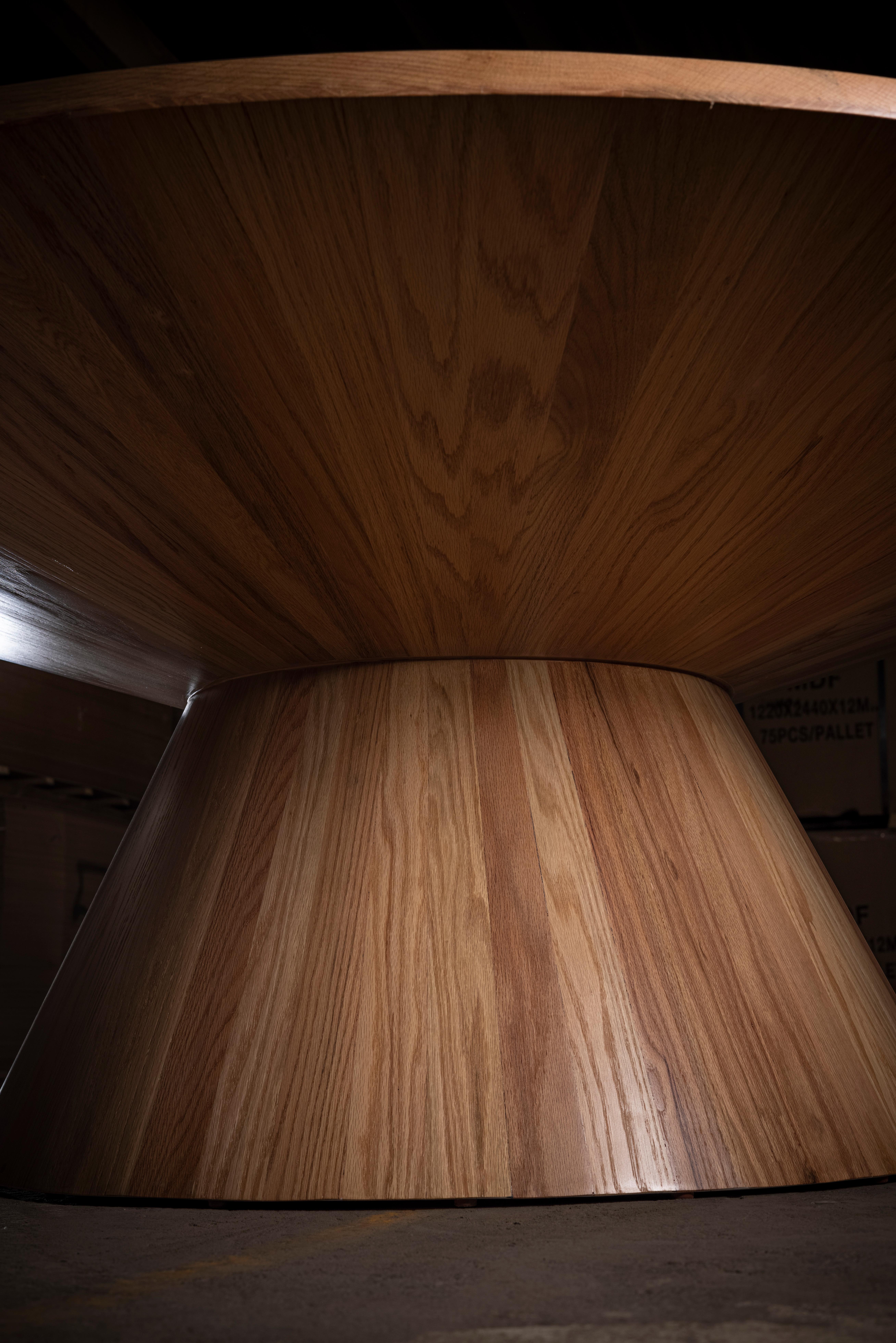 Other Unidentified Round Dining Table in Solid Red Oak by No Age Studio For Sale