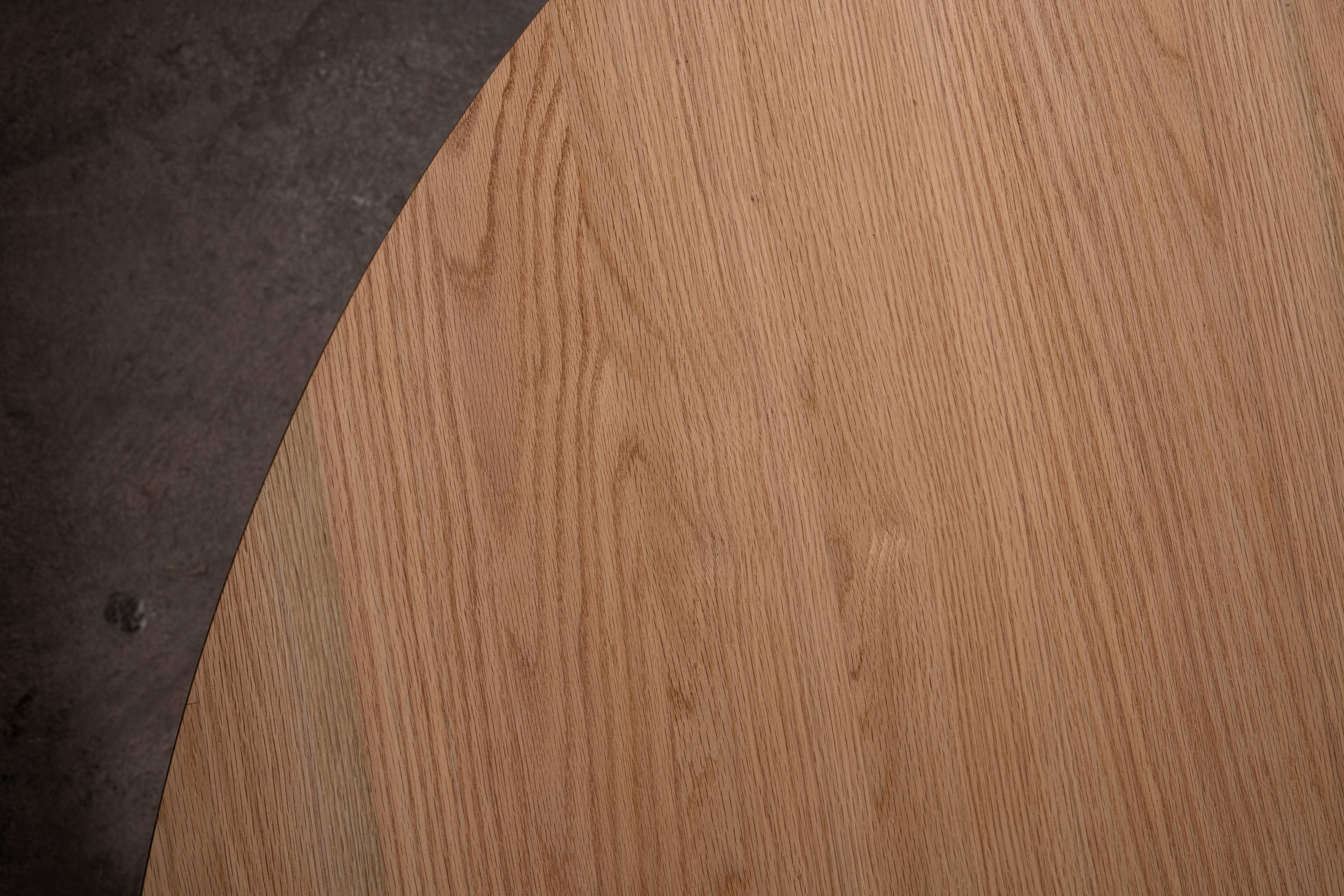 Contemporary Unidentified Round Dining Table in Solid Red Oak by No Age Studio For Sale