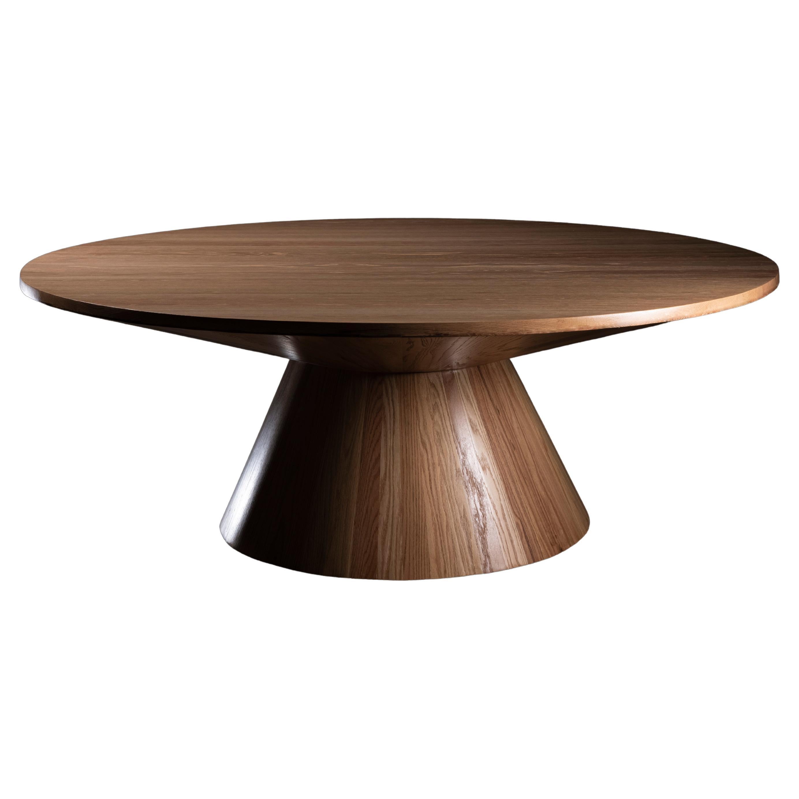 Unidentified Round Dining Table in Solid Red Oak by No Age Studio For Sale
