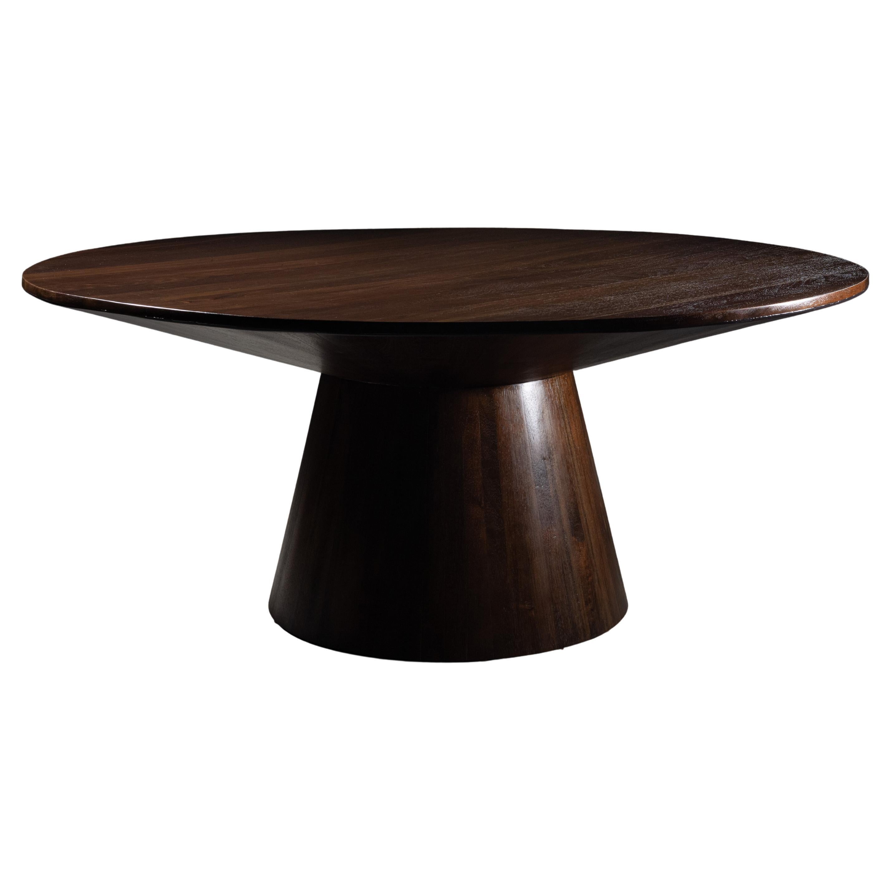 Unidentified Round Dining Table in Walnut by No Age Studio
