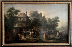 Antique "Festive Village Gathering"