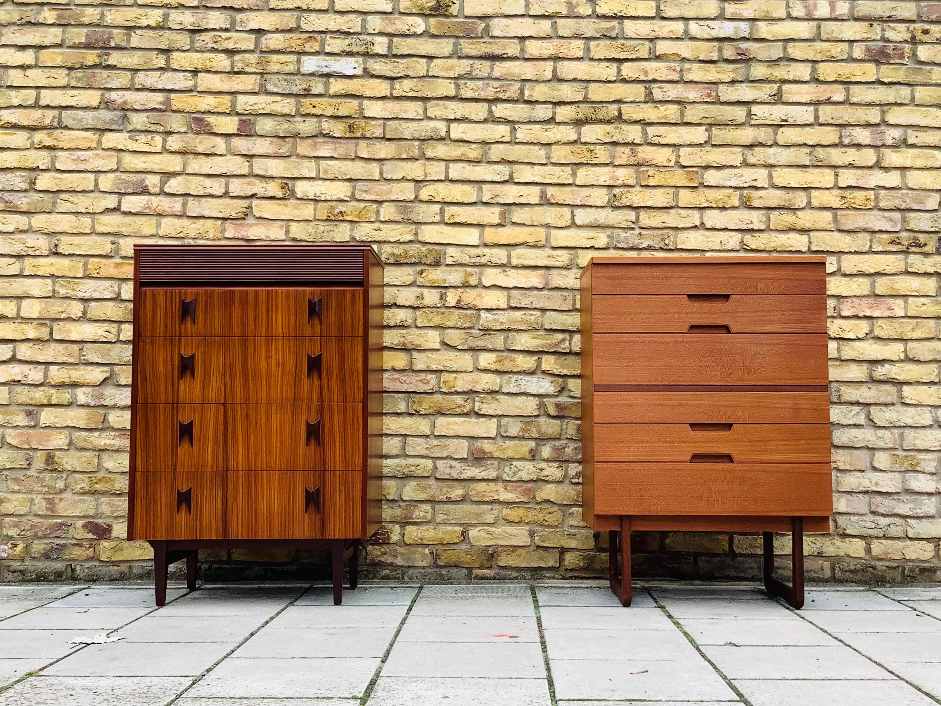 Cherry Uniflex Q Range Chest of Draws by Gunther Hoffstead/1960’s Chest of Draws For Sale
