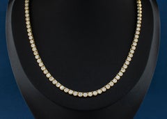 Uniform Object 18K Yellow Gold Bezel Set Diamond Necklace