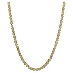 Uniform Object 18K Yellow Gold Bezel Set Diamond Necklace