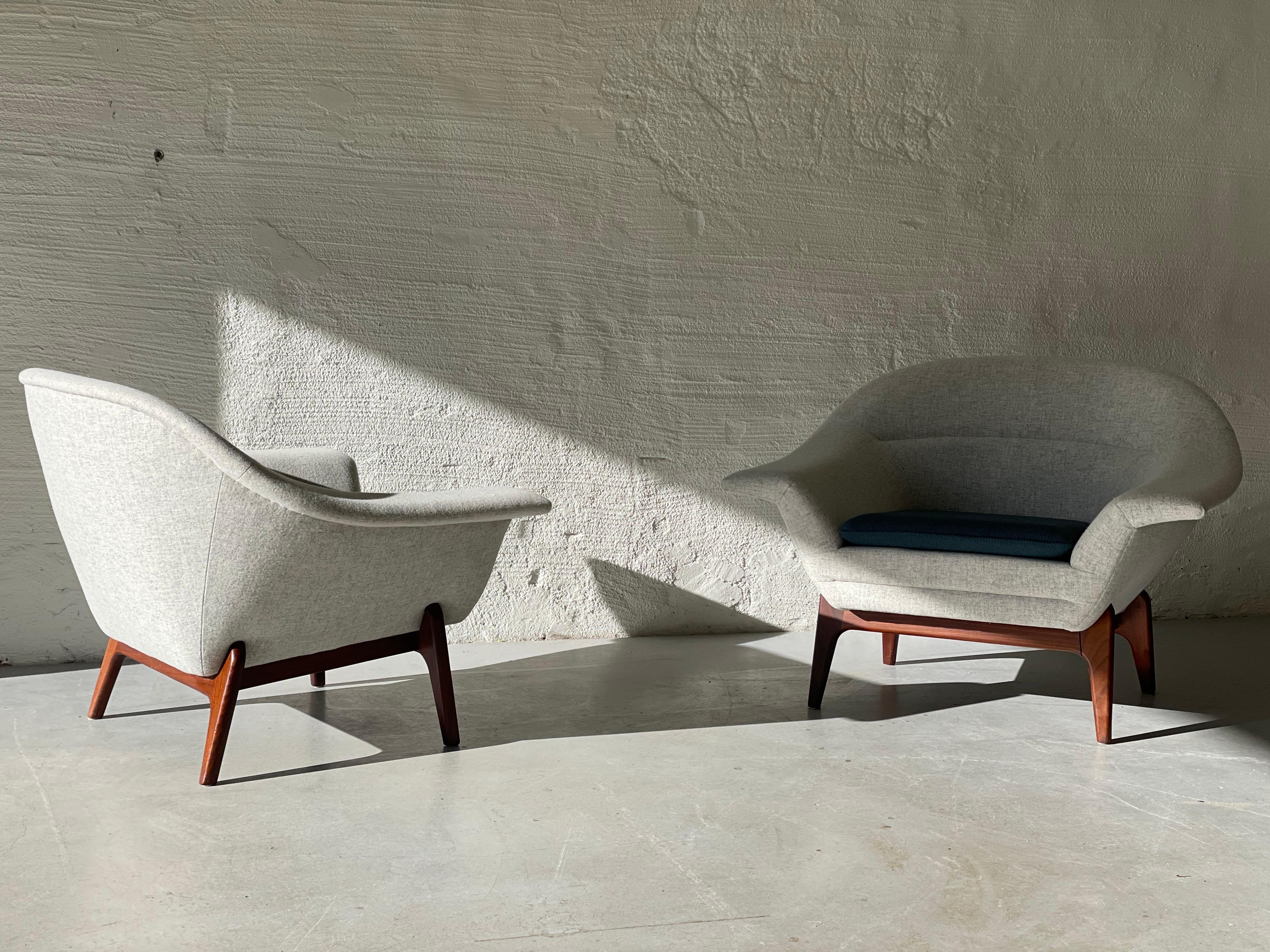 Mid-Century Modern Unique pair of Norwegian mid- century lounge chairs, 1961