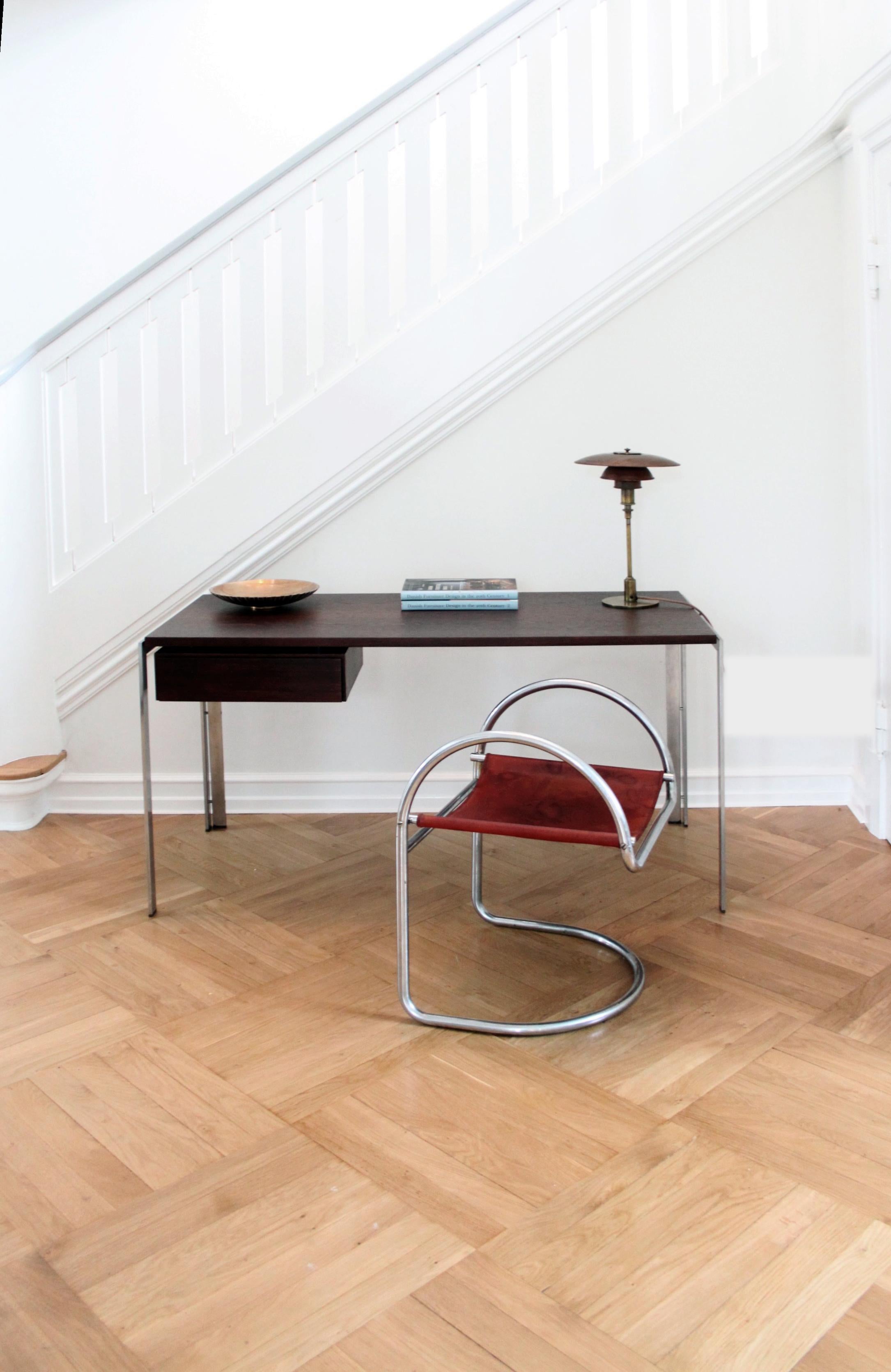 Stainless Steel Unika Arne Jacobsen Desk, Denmark, 1961