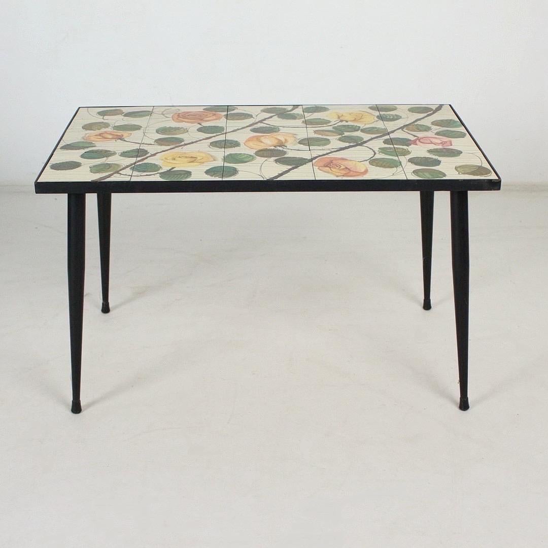 Unikat Table with Handpainted Tiles by Italian Artist Guido Rossini, 1960 2