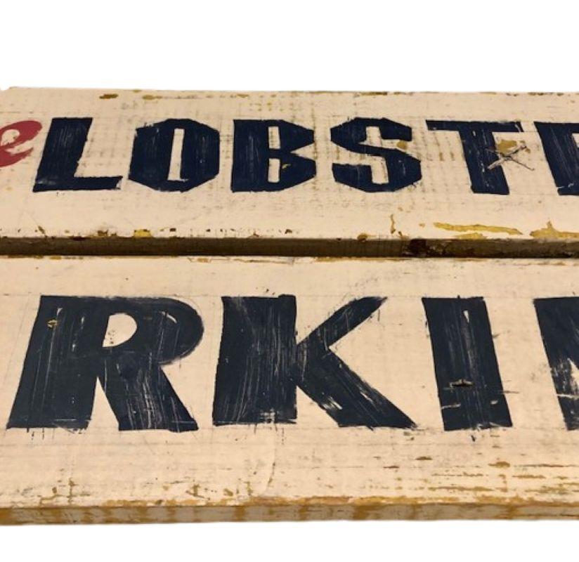 Artisanat Enseigne de la fourrière de homards, vers 1970, involontairement fantaisiste en vente