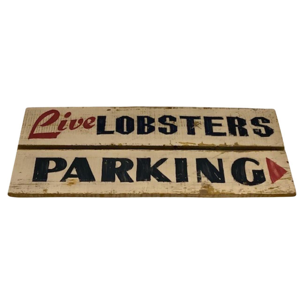 Enseigne de la fourrière de homards, vers 1970, involontairement fantaisiste en vente