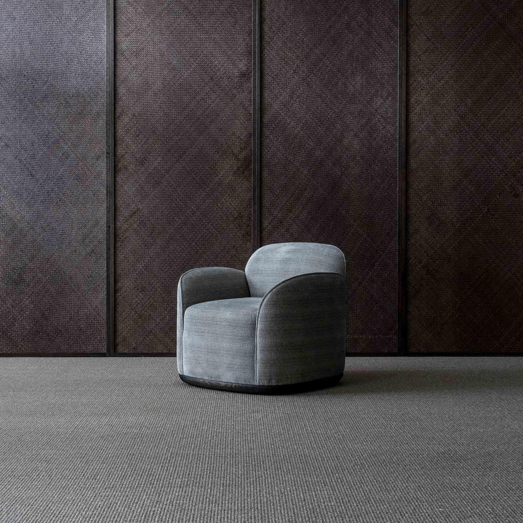 Contemporary Unio Armchair Upholstered with Dedar Pergamena Fabric by Poiat