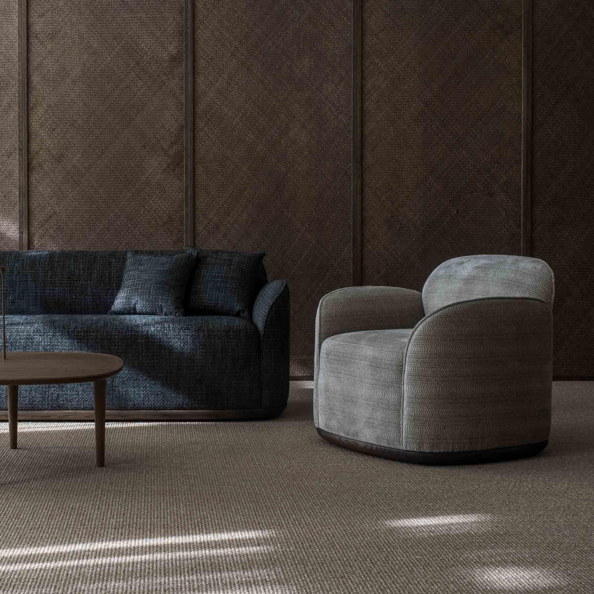 Unio Armchair Upholstered with Dedar Pergamena Fabric by Poiat 2