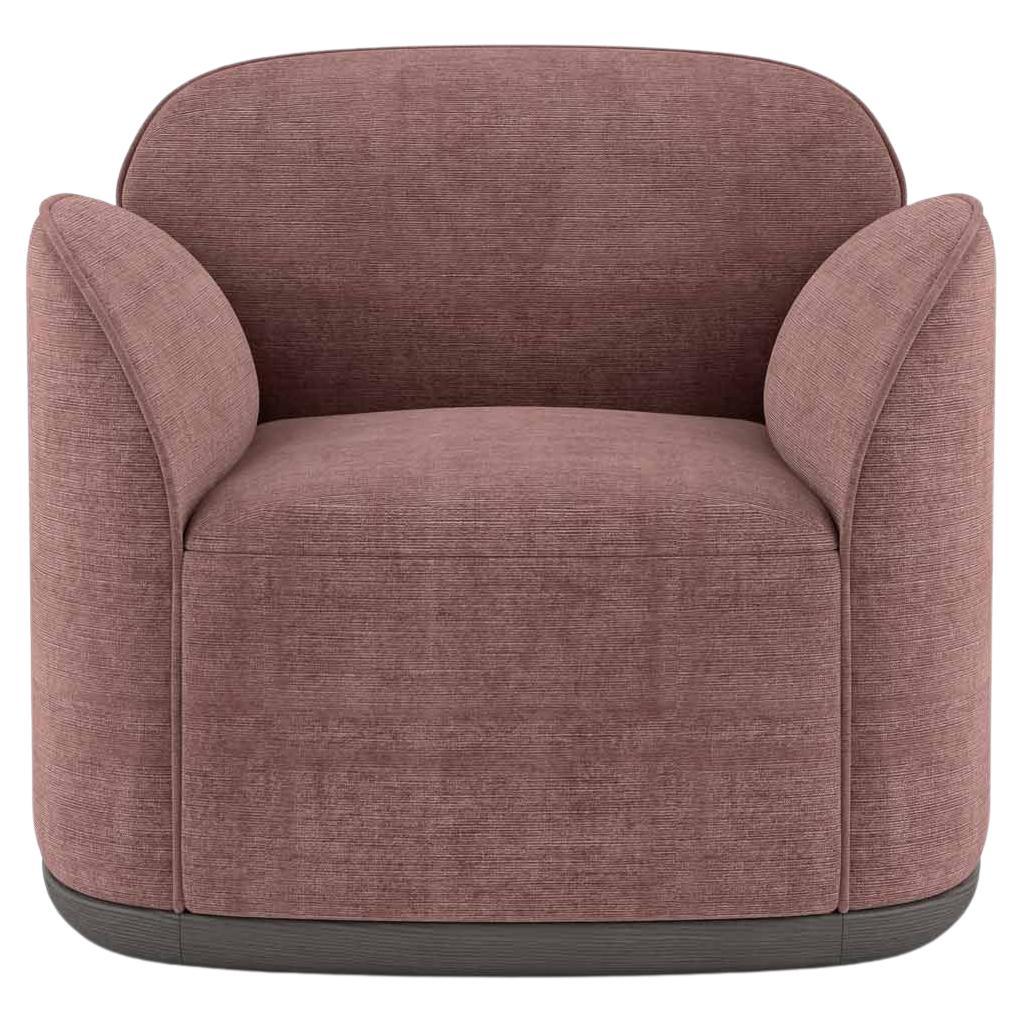 Unio Armchair Upholstered with Dedar Pergamena Fabric by Poiat For Sale