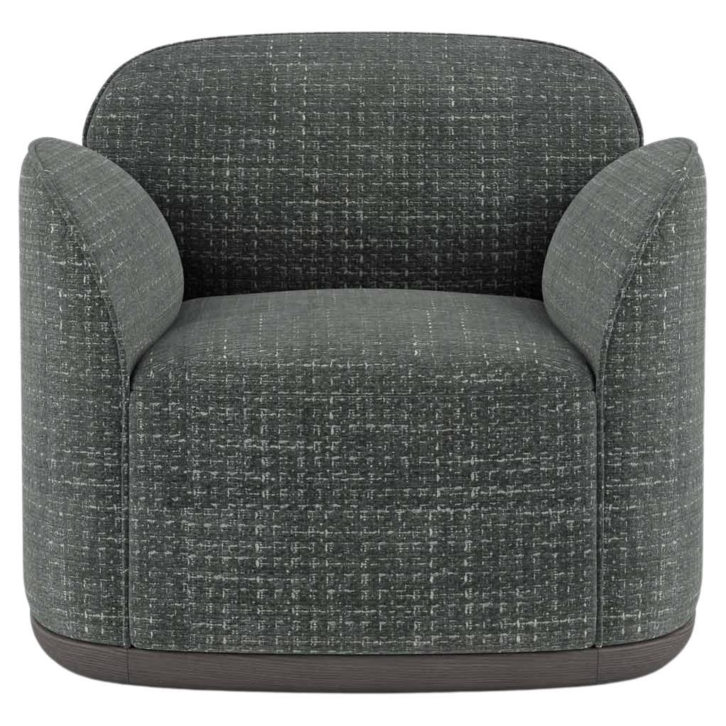 Unio Armchair Upholstered with Chivasso Yang Fabric by Poiat For Sale