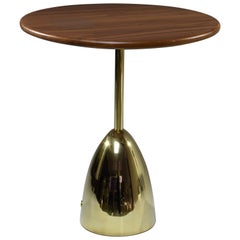Unio Contemporary Brass Charging Side Table, Flow Collection