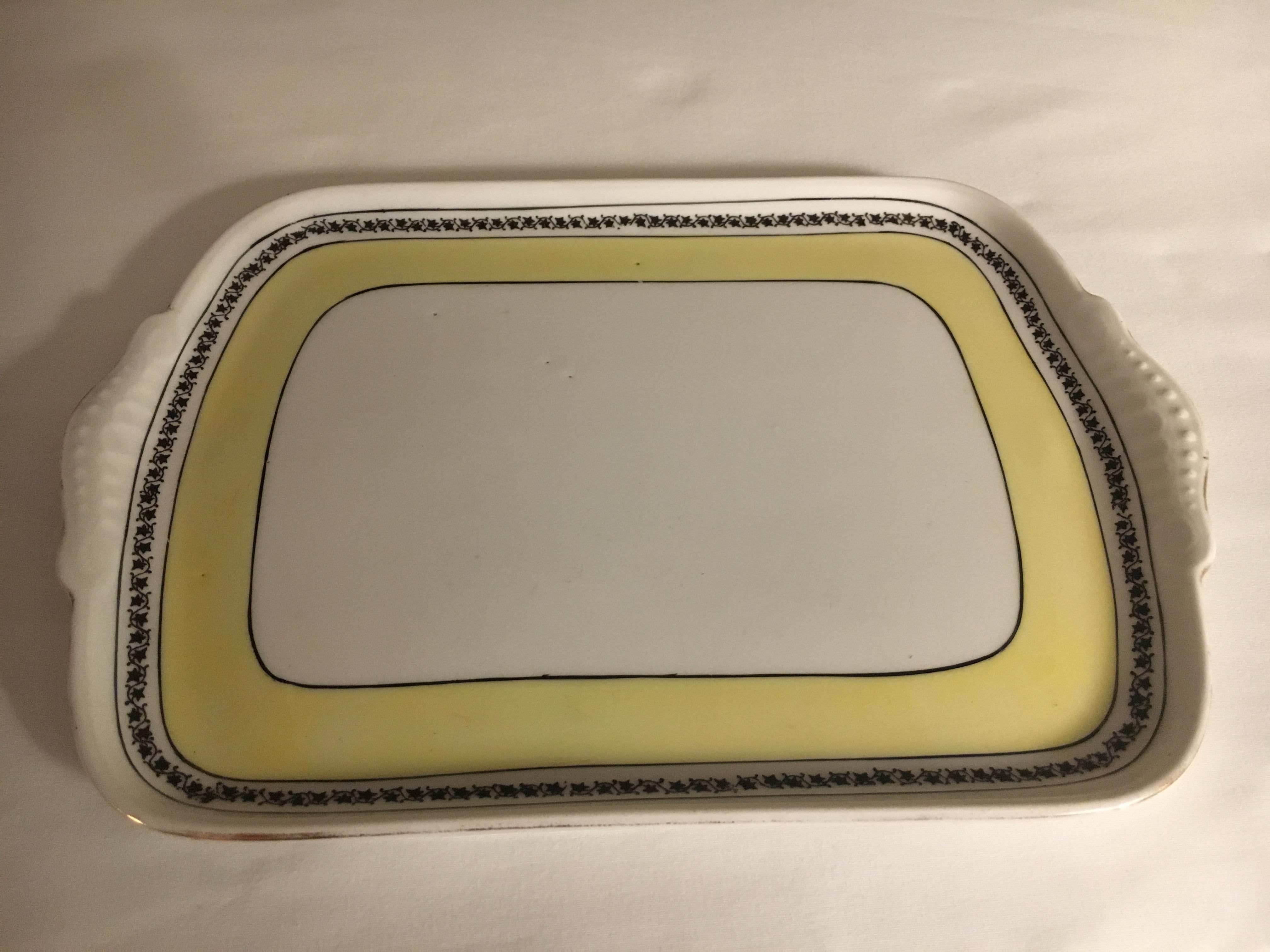 Mid-Century Modern Union Bavaria Porcelain Tray and Candlesticks For Sale