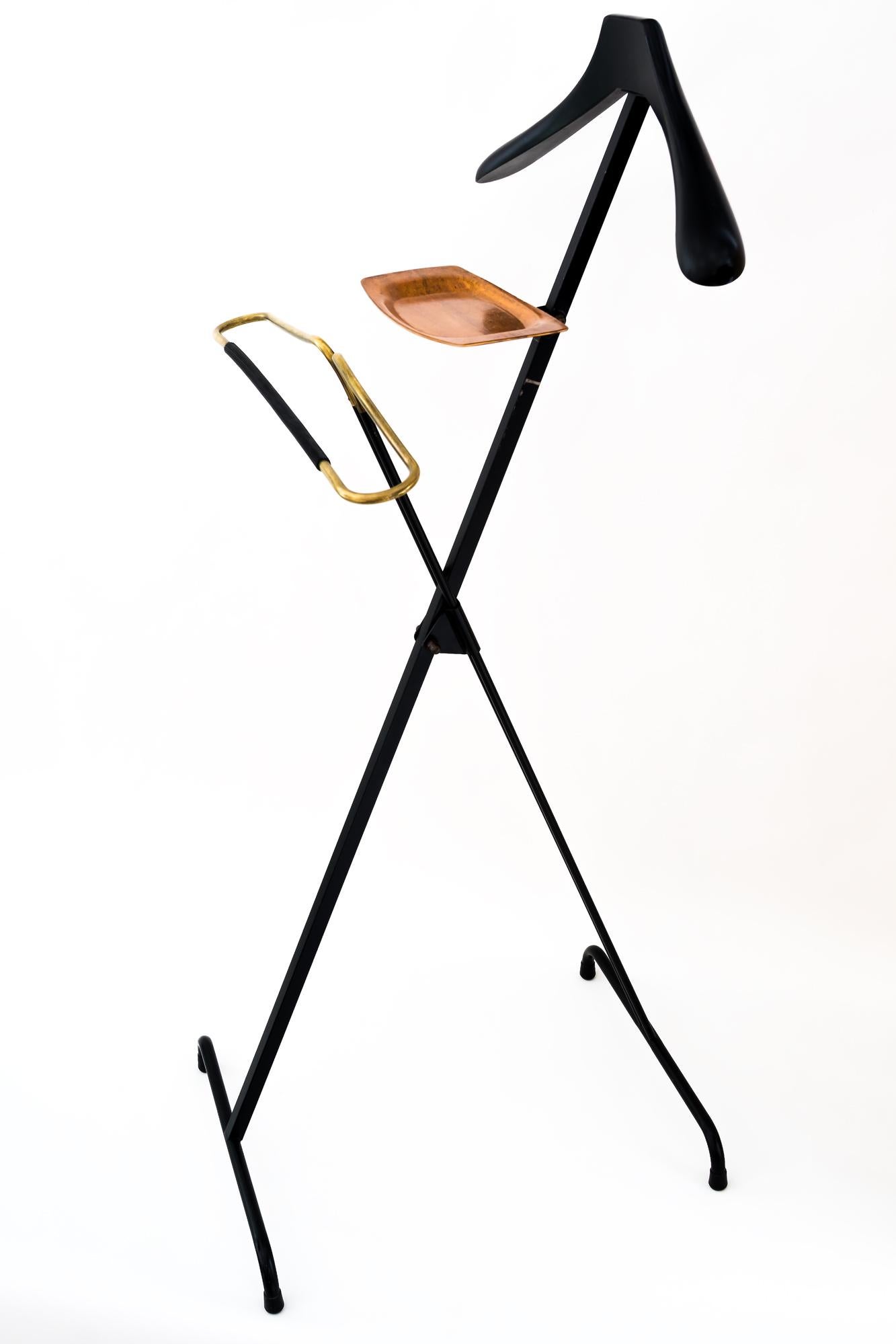 Blackened Union Champion Coat Rack and Valet, 1960s For Sale