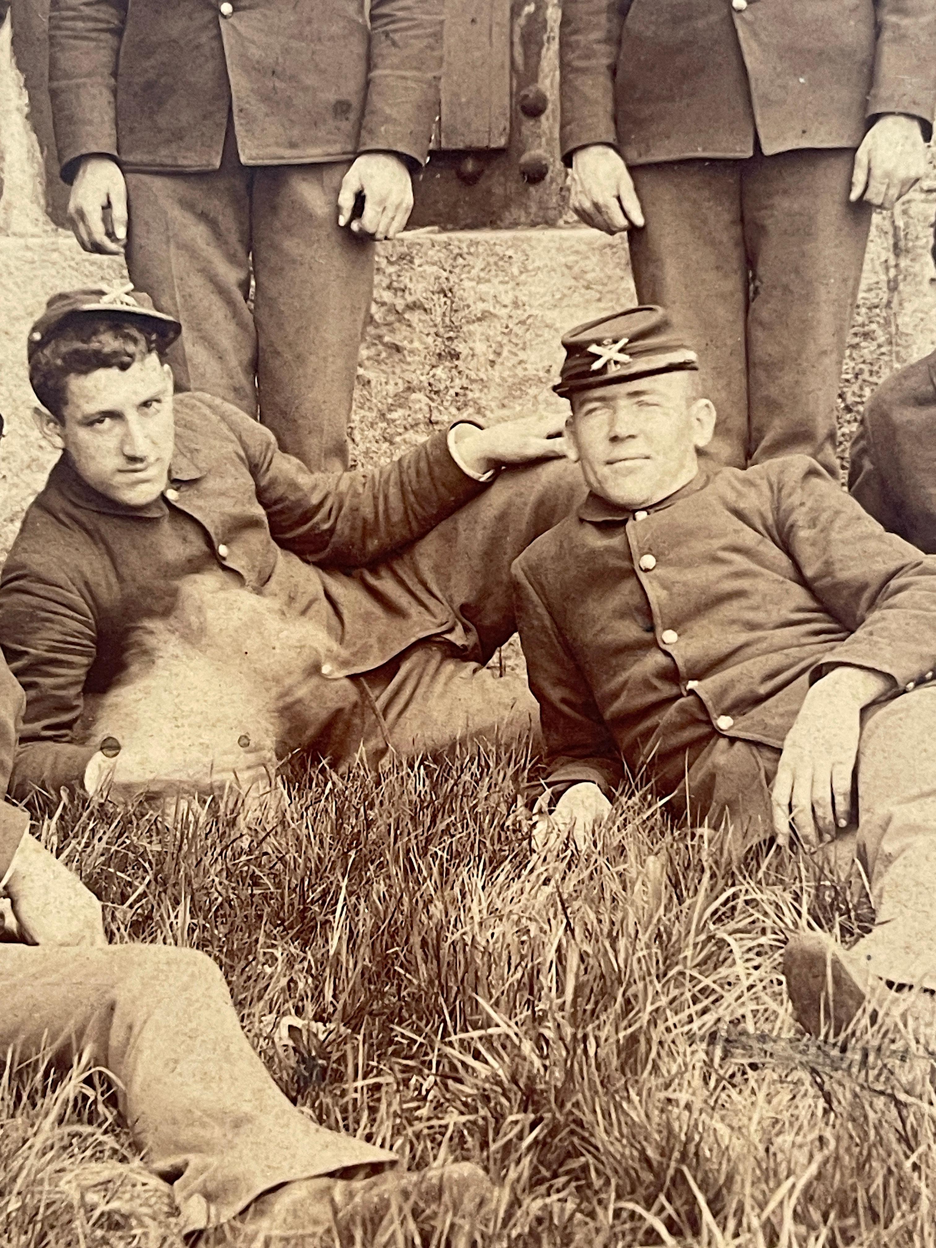 Union Civil War Photo 11 L-2 Officers & Dog  Possibly Richmond Prisons In Situ For Sale 5