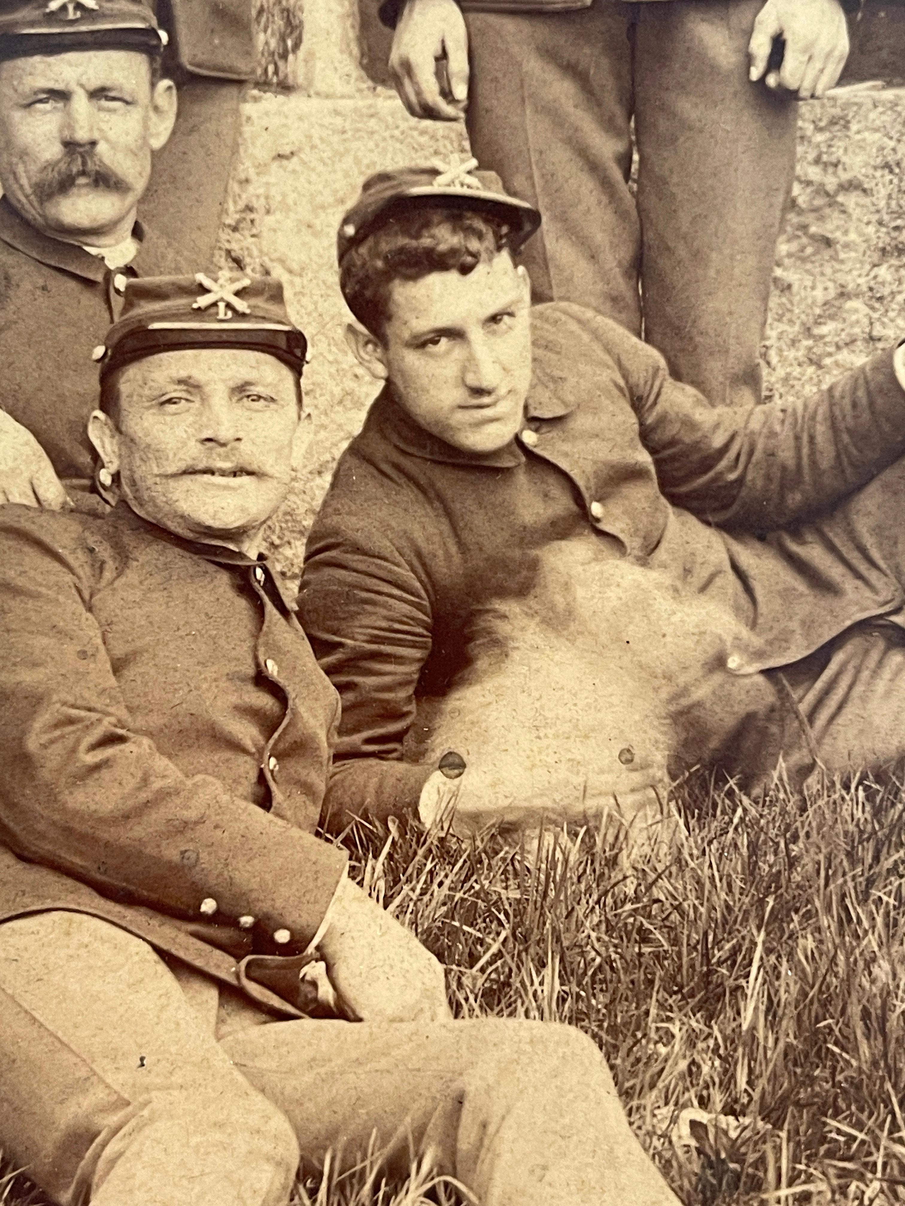 Union Civil War Photo 11 L-2 Officers & Dog  Possibly Richmond Prisons In Situ For Sale 6