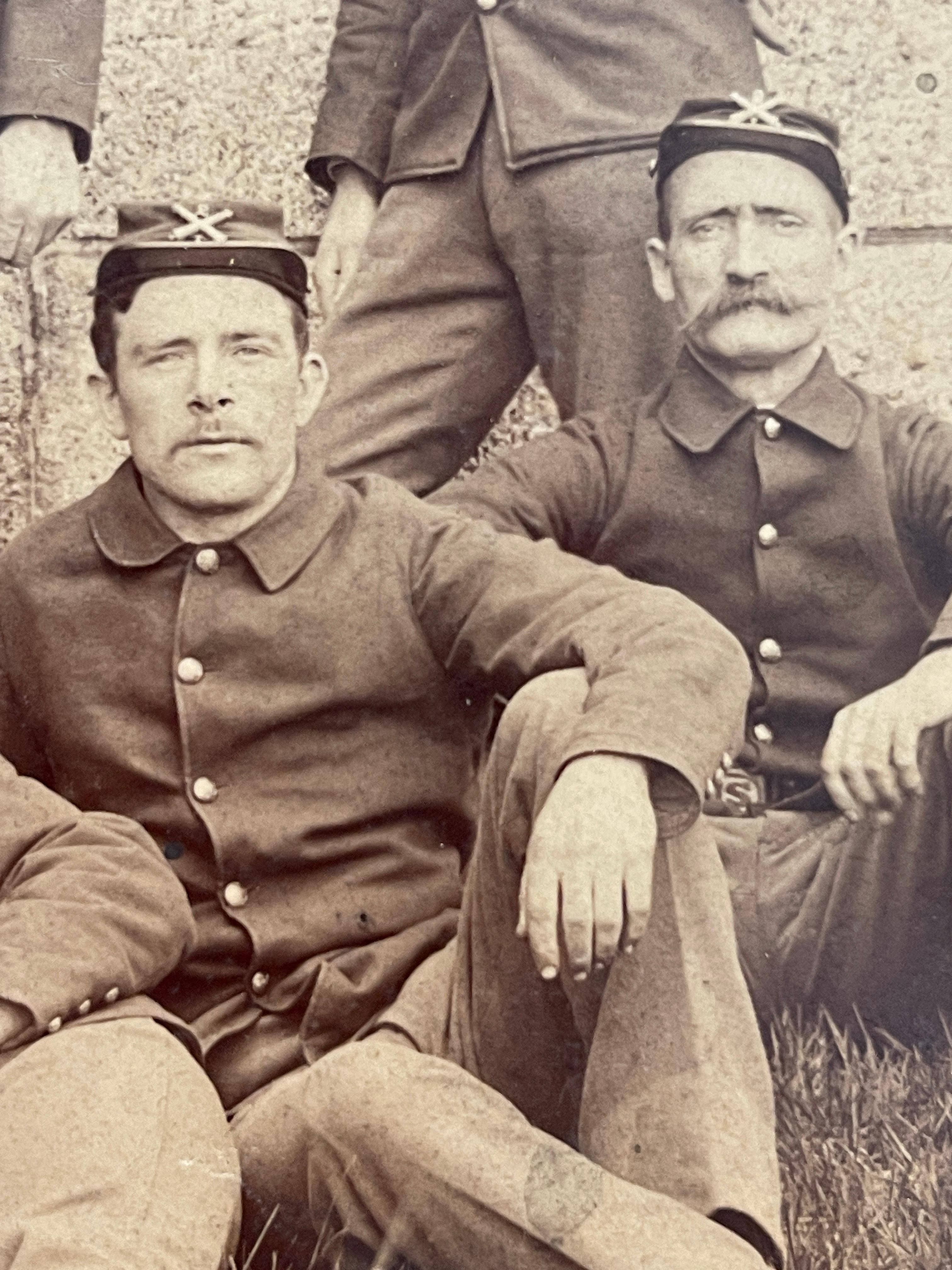 Union Civil War Photo 11 L-2 Officers & Dog  Possibly Richmond Prisons In Situ For Sale 7