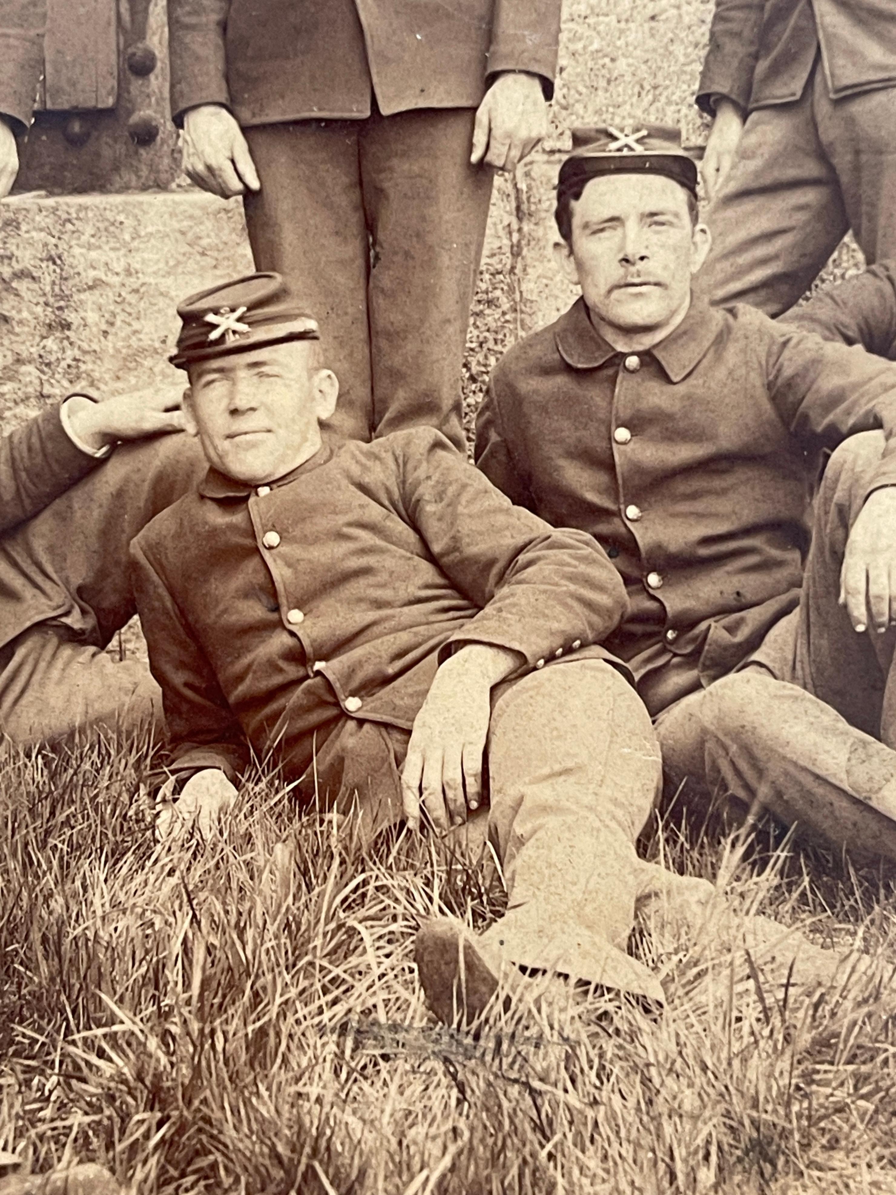 Union Civil War Photo 11 L-2 Officers & Dog  Possibly Richmond Prisons In Situ For Sale 8