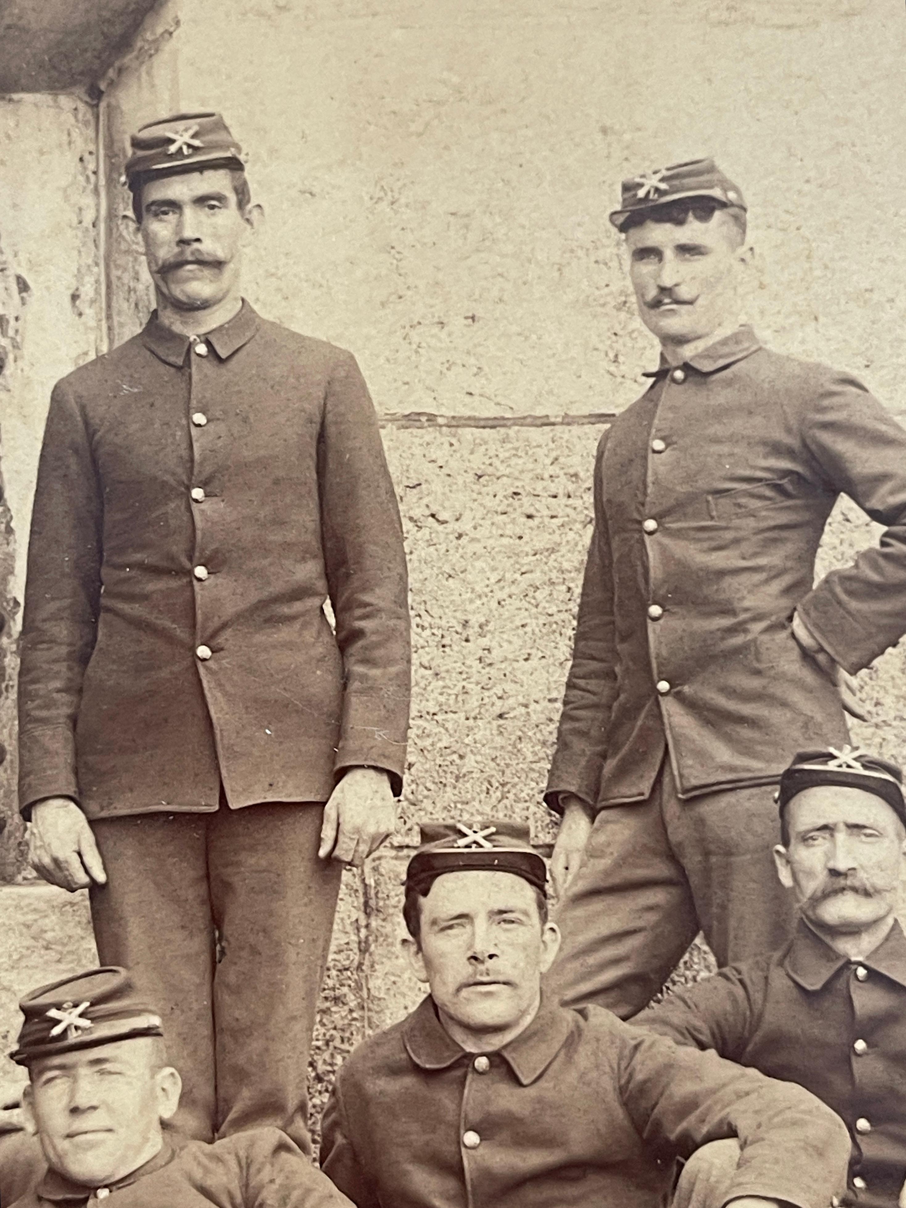 Oak Union Civil War Photo 11 L-2 Officers & Dog  Possibly Richmond Prisons In Situ For Sale