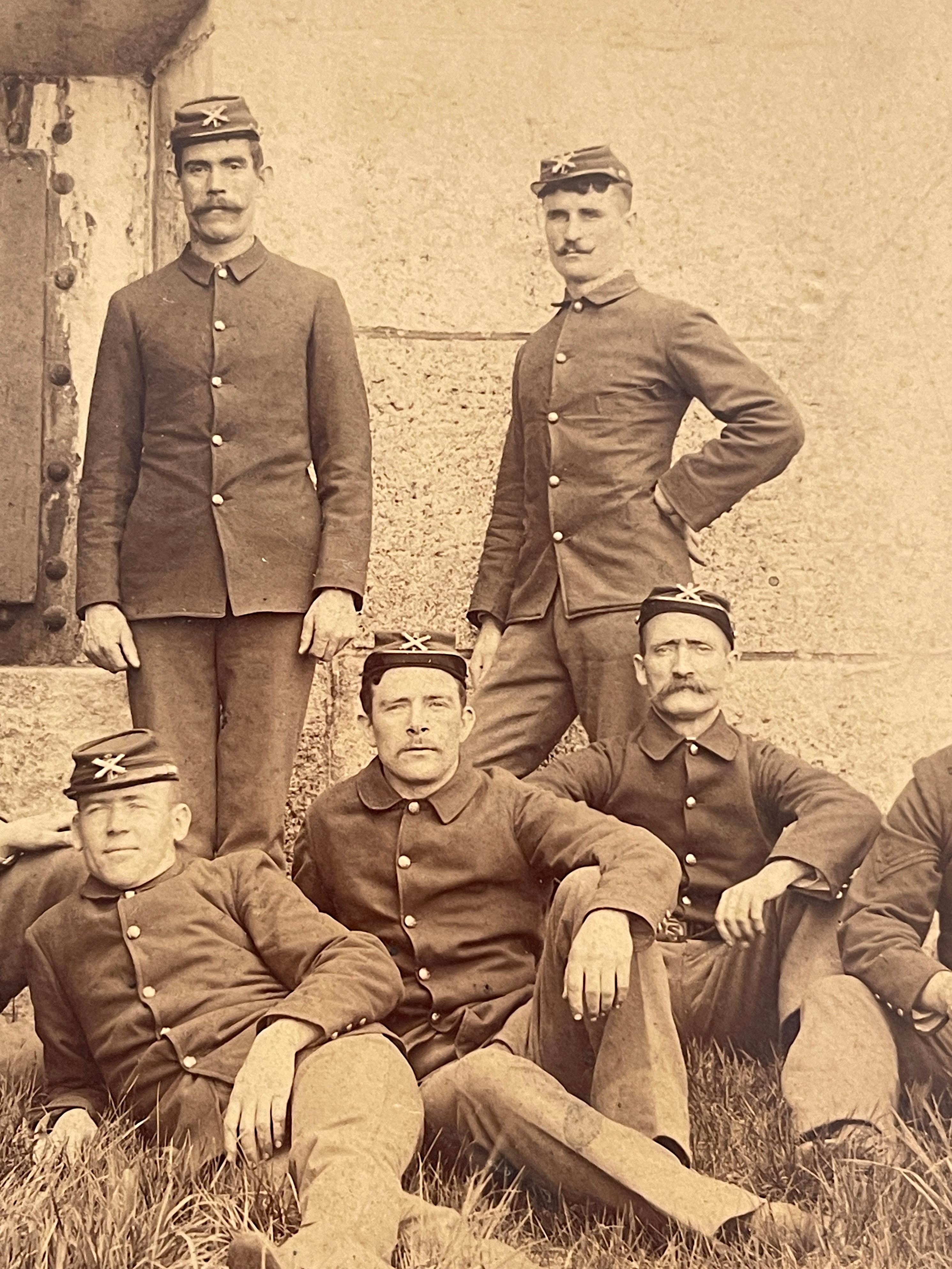Union Civil War Photo 11 L-2 Officers & Dog  Possibly Richmond Prisons In Situ For Sale 1