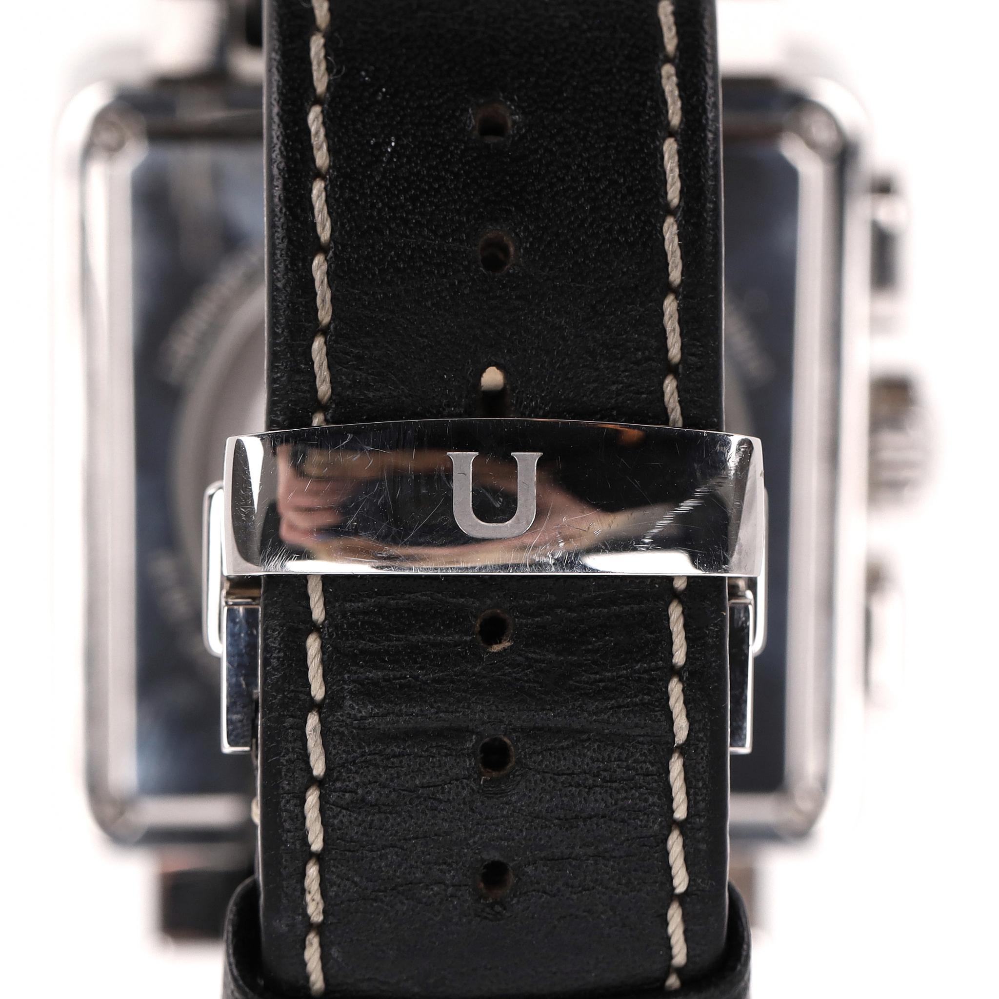 Reloj cronógrafo Union Glashütte Averin de acero inoxidable con correa de piel en venta 5