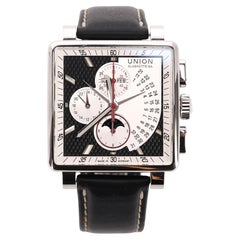 Union Glashütte Averin Chronograph Stainless Steel Watch With A Leather Strap