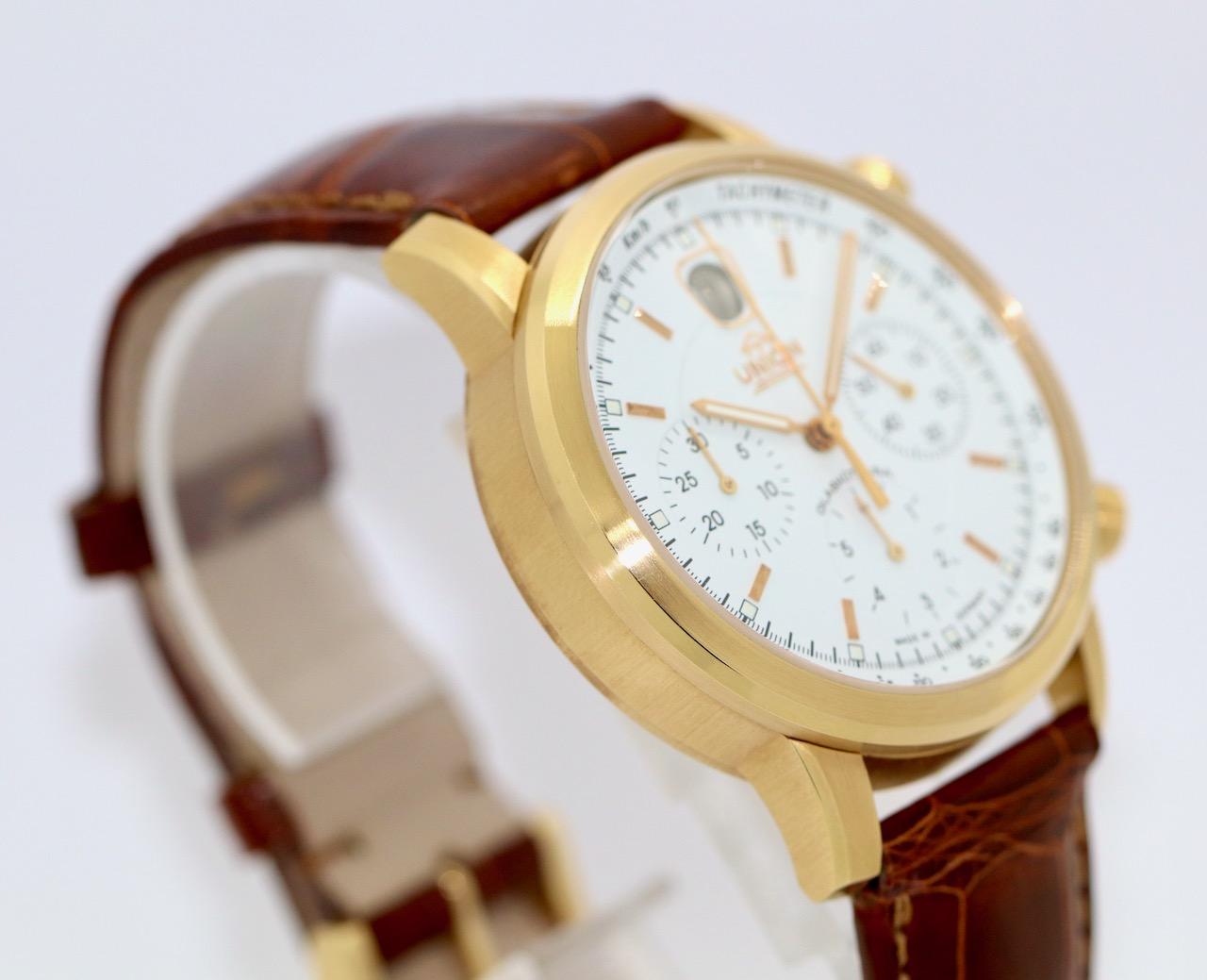 Men's Union Glashütte Chronograph 18 Karat Gold, Automatic, Limited to 50, Saxony. For Sale