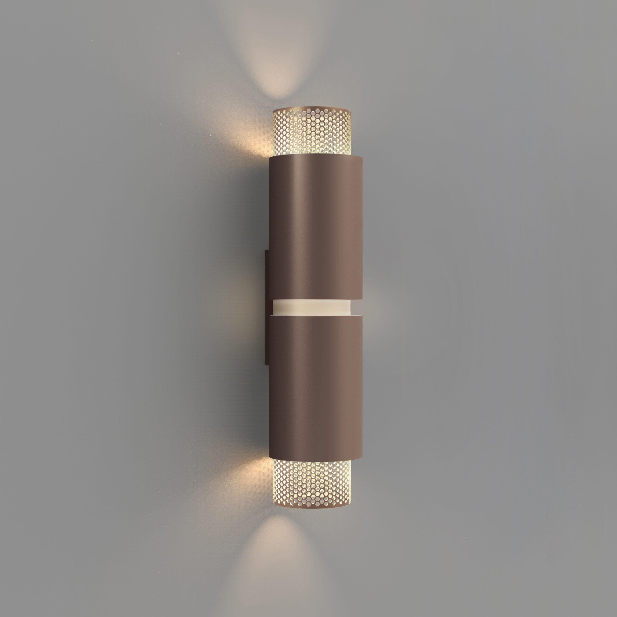 Olandese Lampada da parete contemporanea Union Large Mesh Anodized Champagne Aluminum di JSPR in vendita