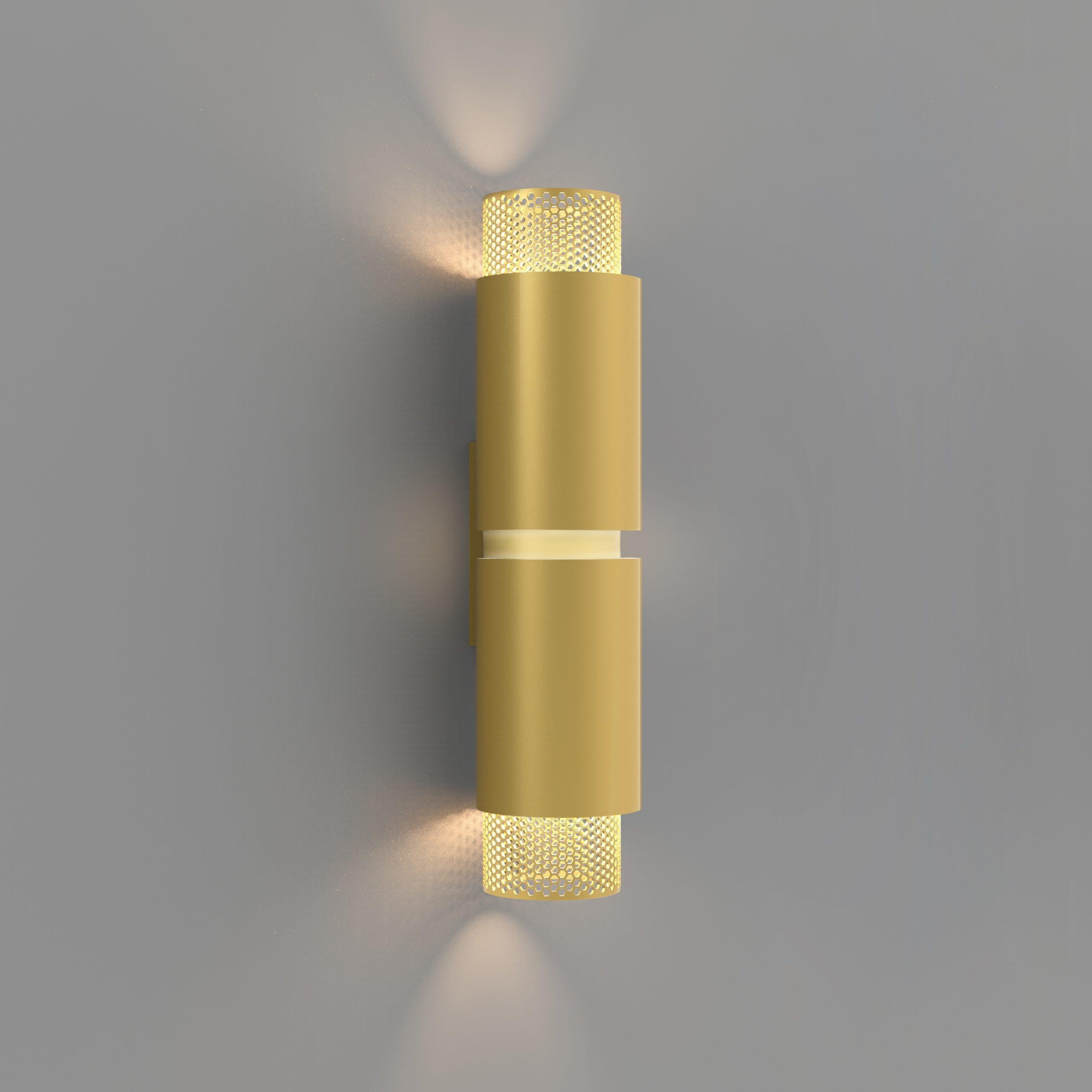 Anodizzato Lampada da parete contemporanea Union Large Mesh Anodized Champagne Aluminum di JSPR in vendita