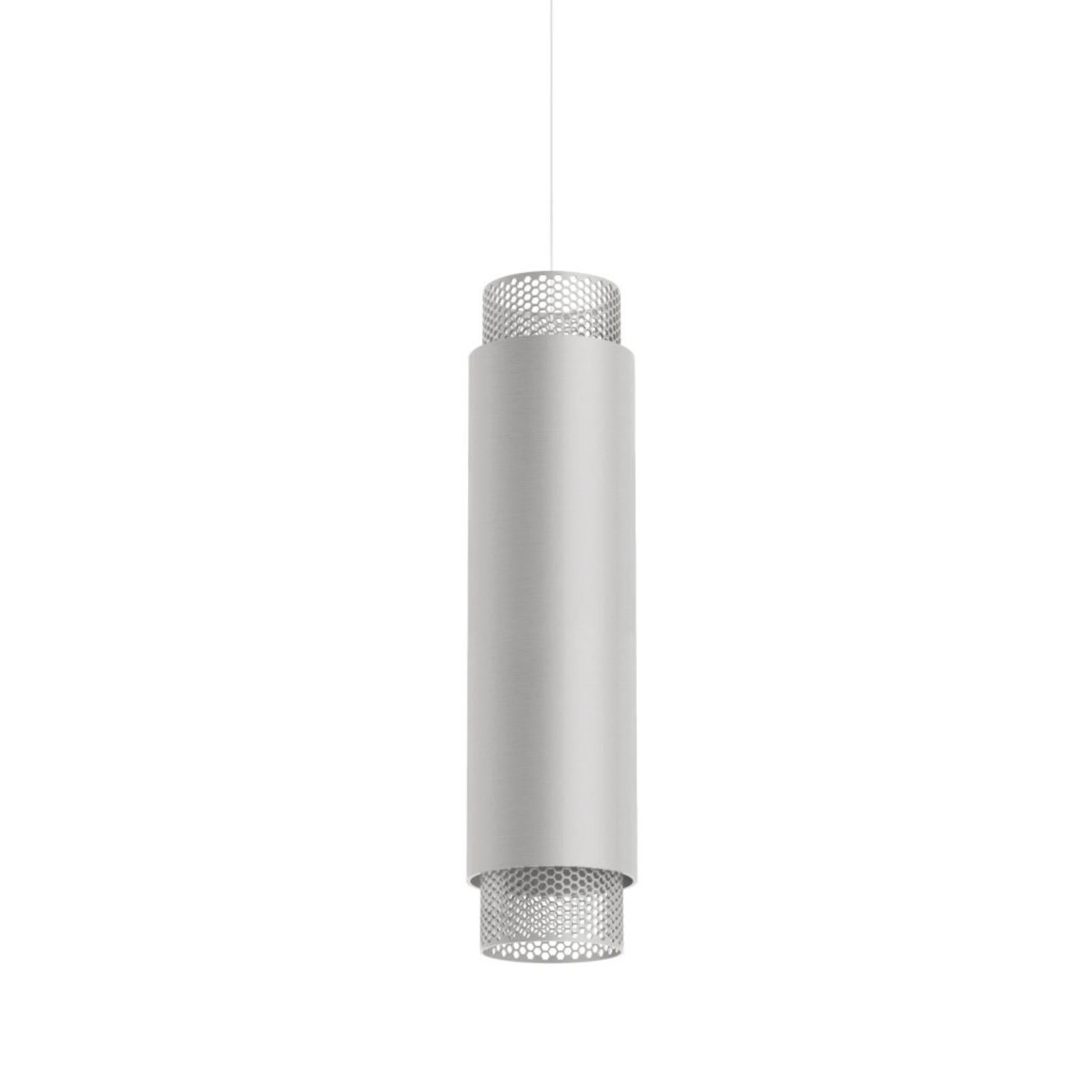 Lampada a sospensione verticale Union Large in alluminio anodizzato Silver di JSPR in vendita 3
