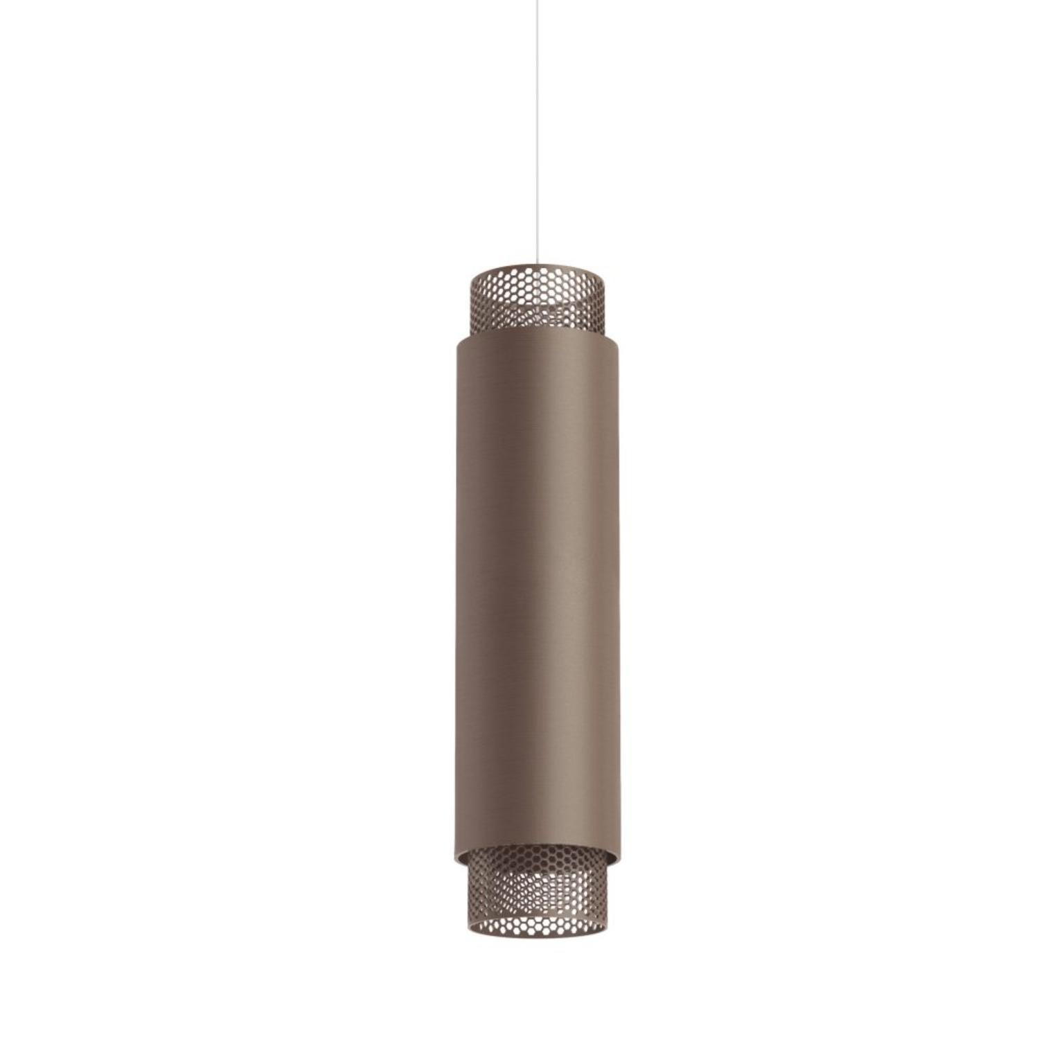 XXI secolo e contemporaneo Lampada a sospensione verticale Union Large in alluminio anodizzato Silver di JSPR in vendita